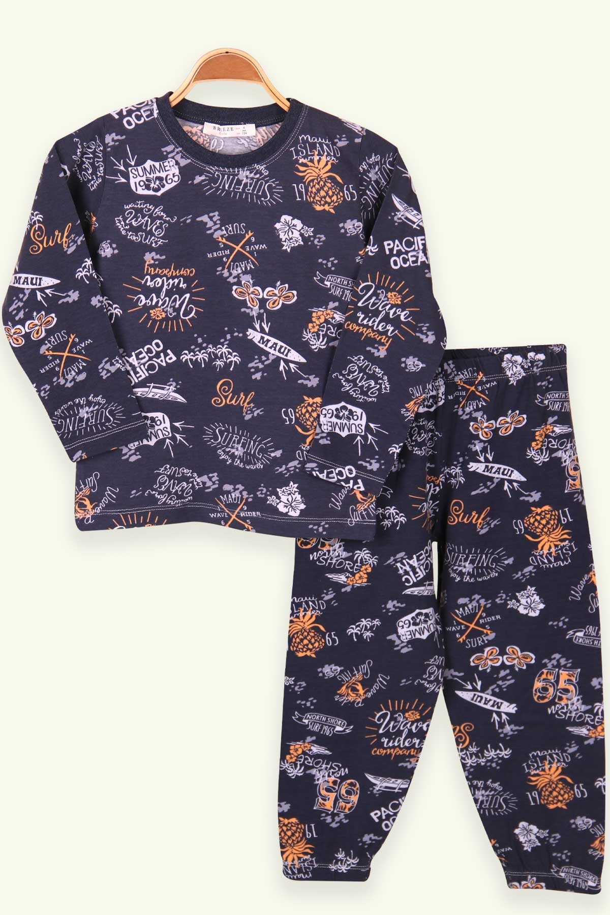 Breeze Kız Çocuk Pijama Takımı Desenli Antrasit (4-8 Yaş)
