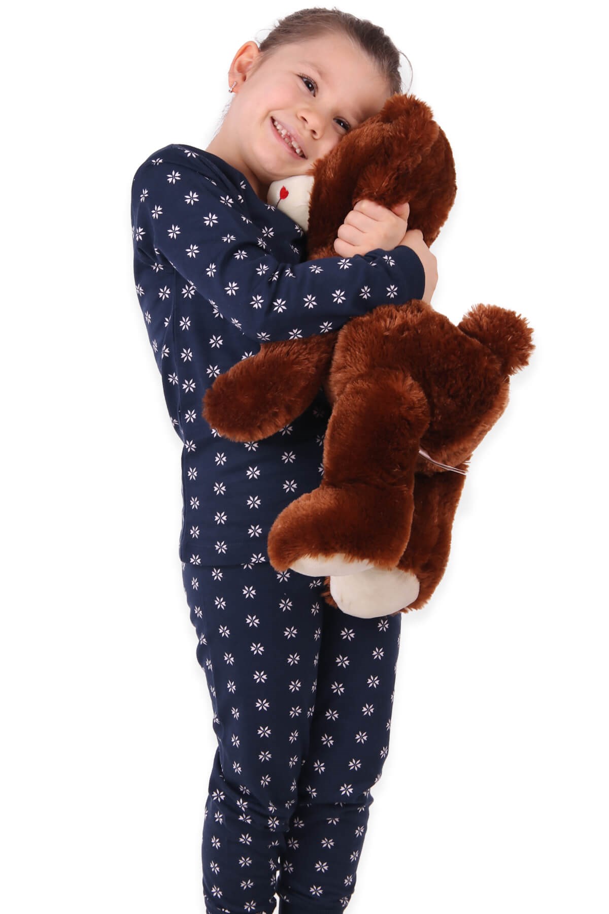 Breeze Kız Çocuk Pijama Takımı Desenli Lacivert (1.5-12 Yaş)
