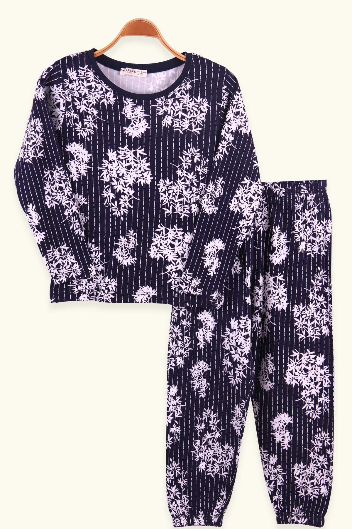 Breeze Kız Çocuk Pijama Takımı Desenli Lacivert (6-10 Yaş)