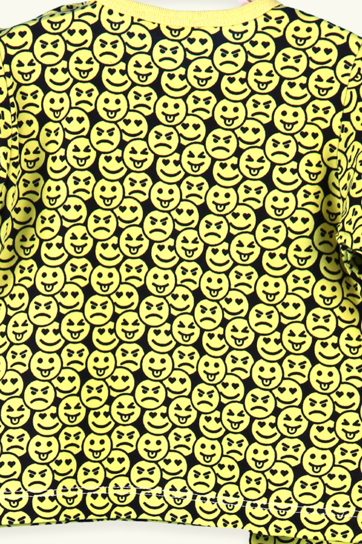 Çocuk Pijama Takımı Emojili Sarı 1 Yaş - Yumuşak Kumaş | Breeze