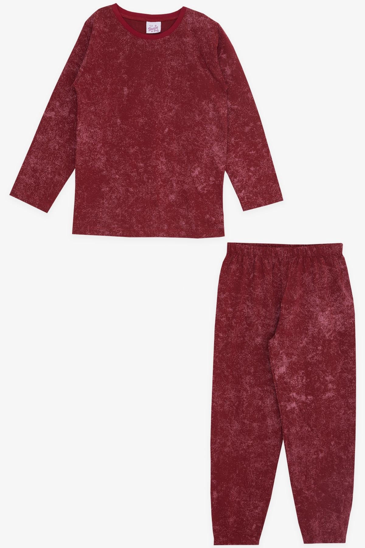 Breeze Kız Çocuk Pijama Takımı Eskitme Desenli Vişne Çürüğü (4-8 Yaş)