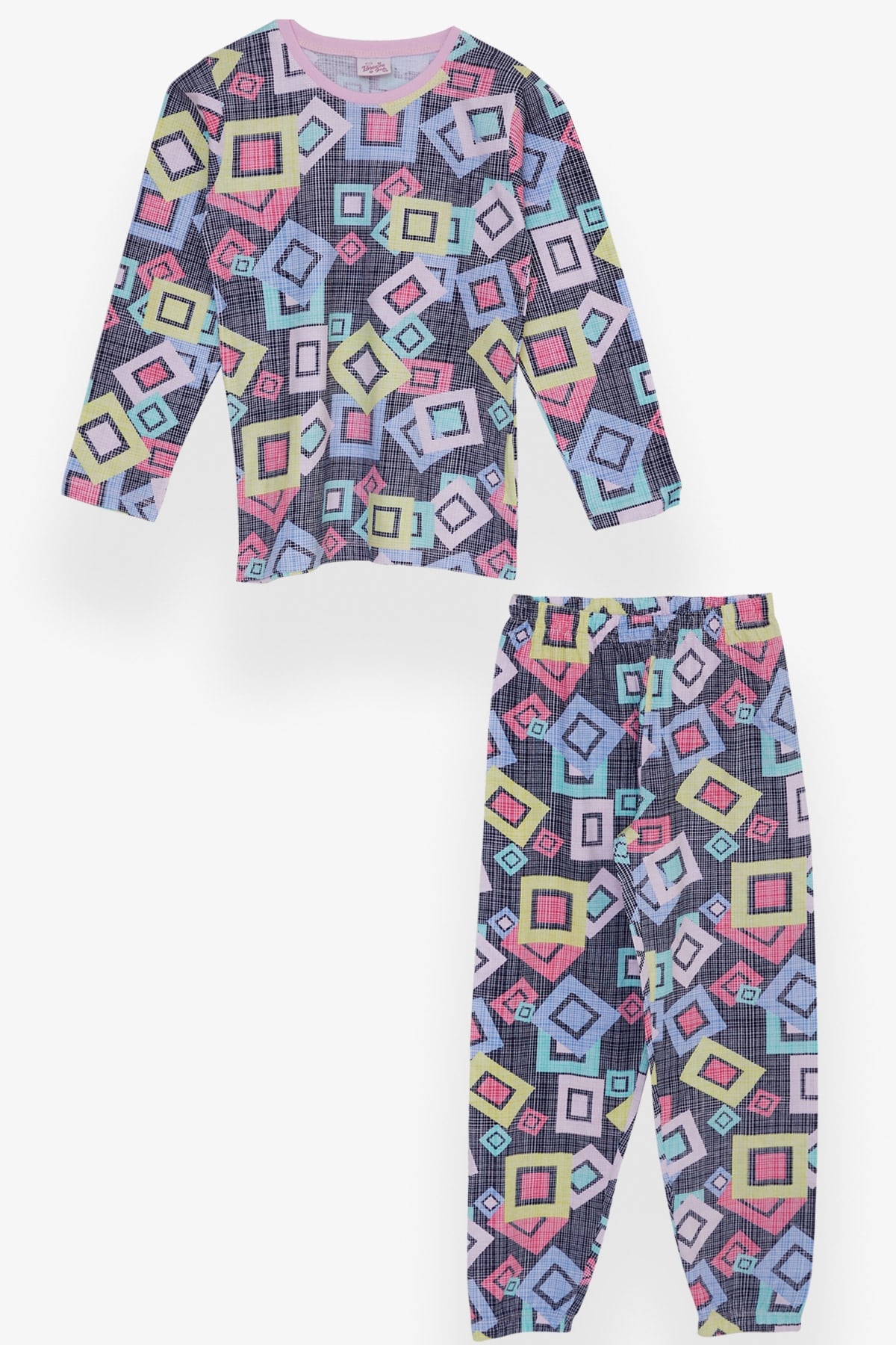 Breeze Kız Çocuk Pijama Takımı Geometrik Desenli Karışık Renk (4-8 Yaş)