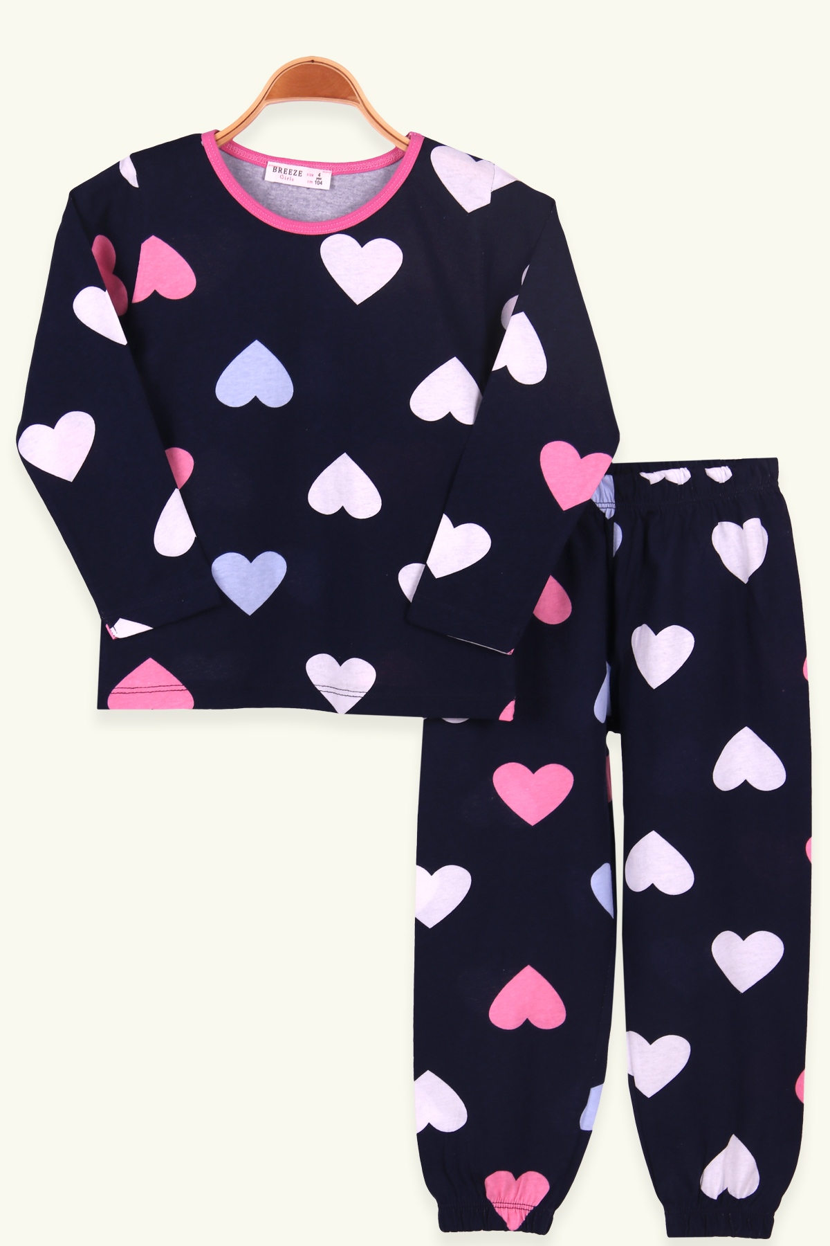 Kalpli Lacivert 4-8 Yaş - Kız Çocuk Pijama Takımı | Breeze