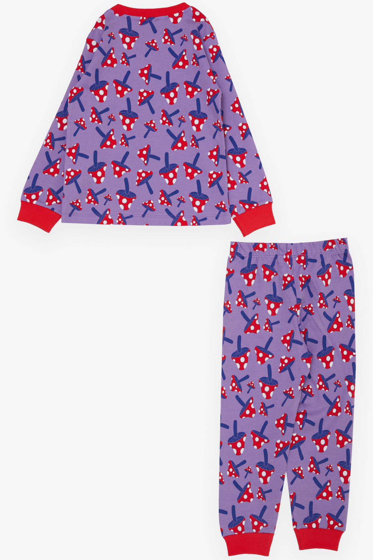 Kız Çocuk Pijama Takımı Mantar Desenli Lila 1-4 Yaş - Eğlenceli Kız Çocuk  Pijamaları| Breeze