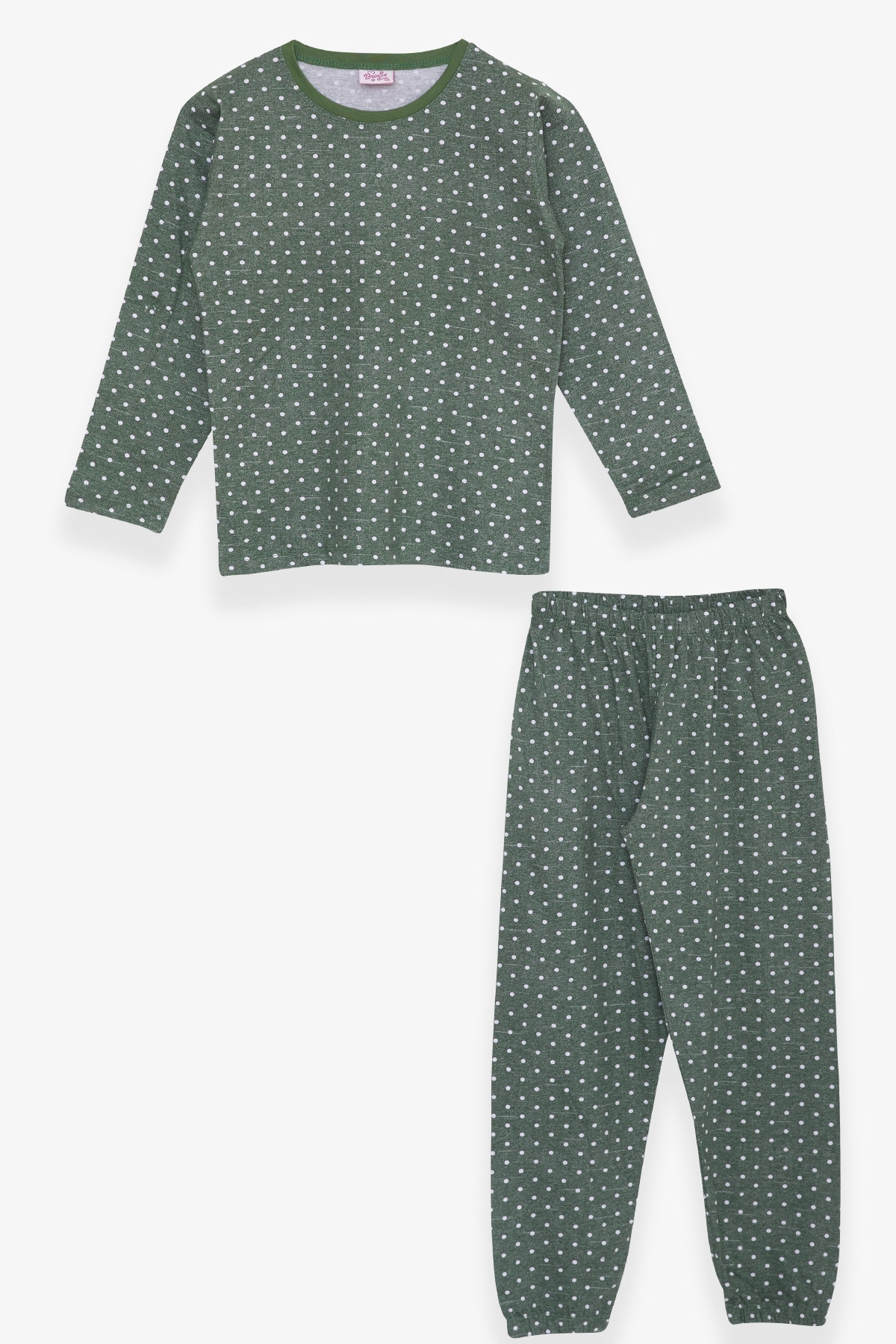 Breeze Kız Çocuk Pijama Takımı Puantiye Desenli Yeşil (4-8 Yaş)