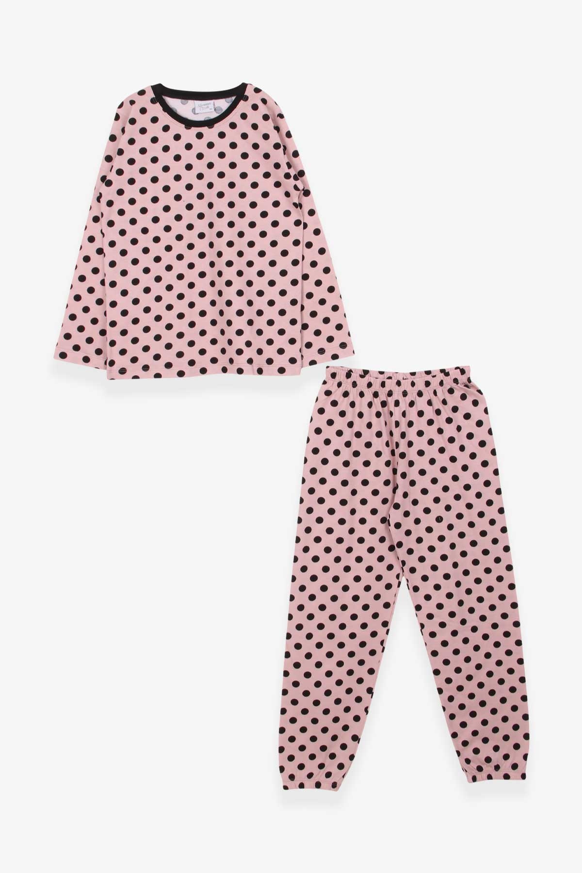 Breeze Kız Çocuk Pijama Takımı Puantiye Desenli Pudra (9-12 Yaş)