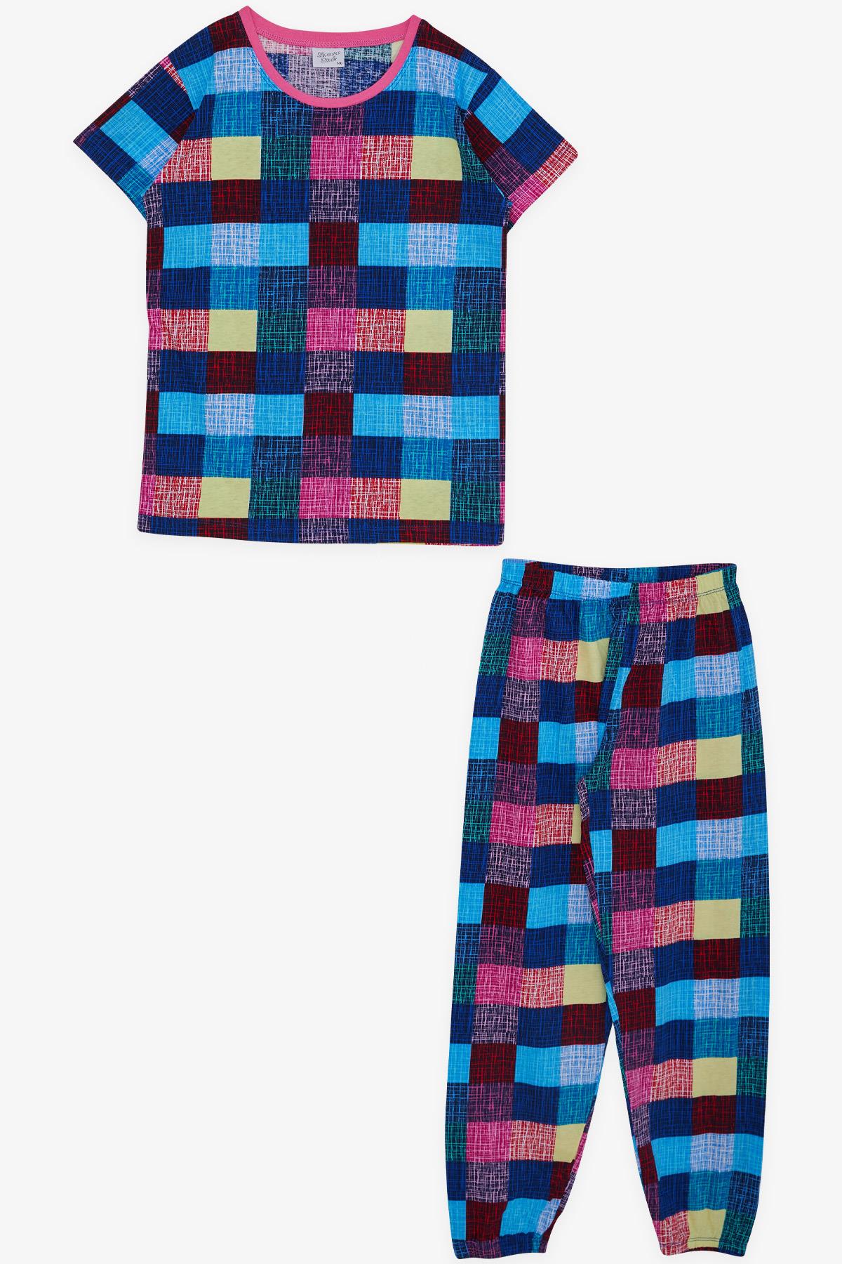 Breeze Kız Çocuk Pijama Takımı Renkli Ekose Desenli Karışık Renk (9-14 Yaş)