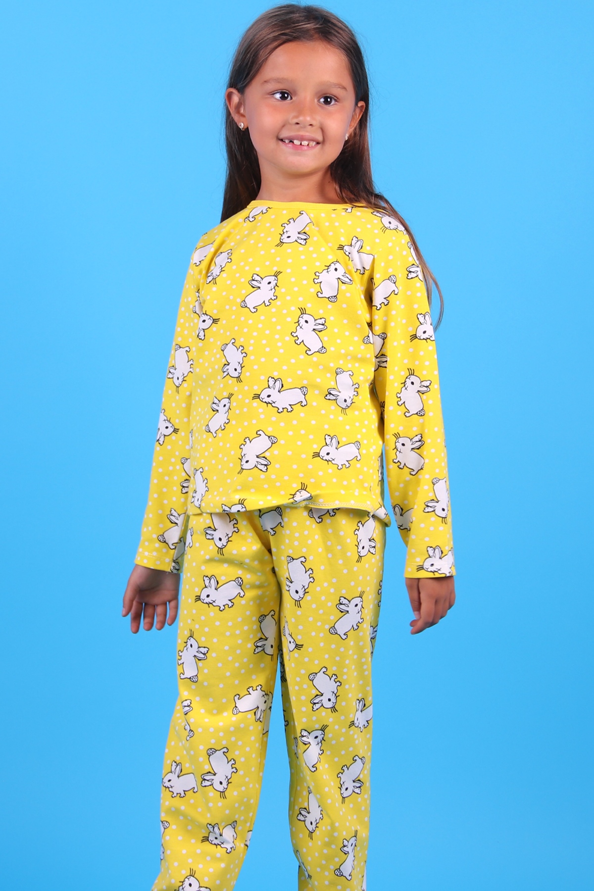 Tavşanlı Sarı 6-10 Yaş - Kız Çocuk Pijama Takımı | Breeze
