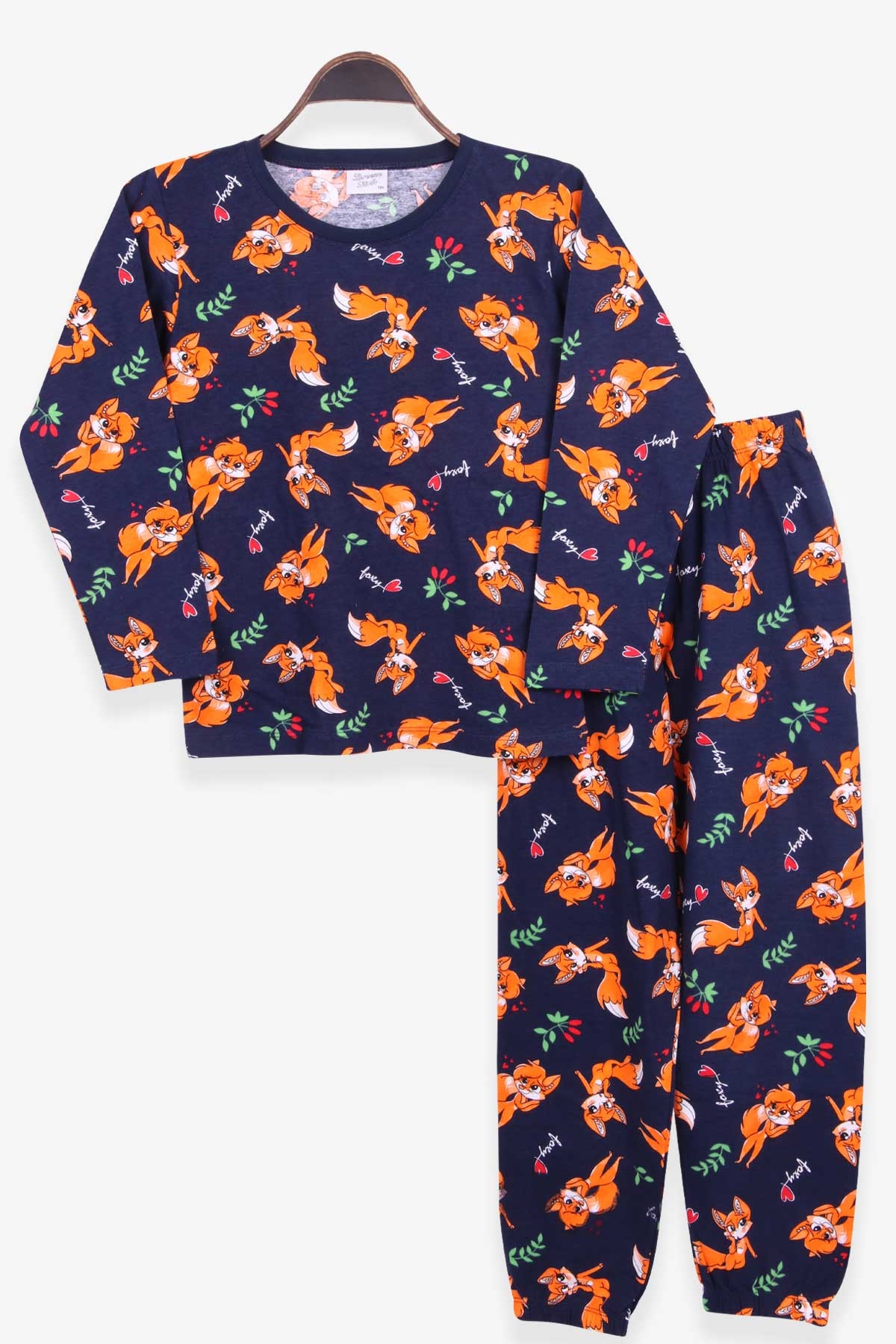 Kız Çocuk Pijama Takımı Tilkicik Desenli Lacivert 12 Yaş - Eğlenceli Kız  Çocuk Pijamaları| Breeze