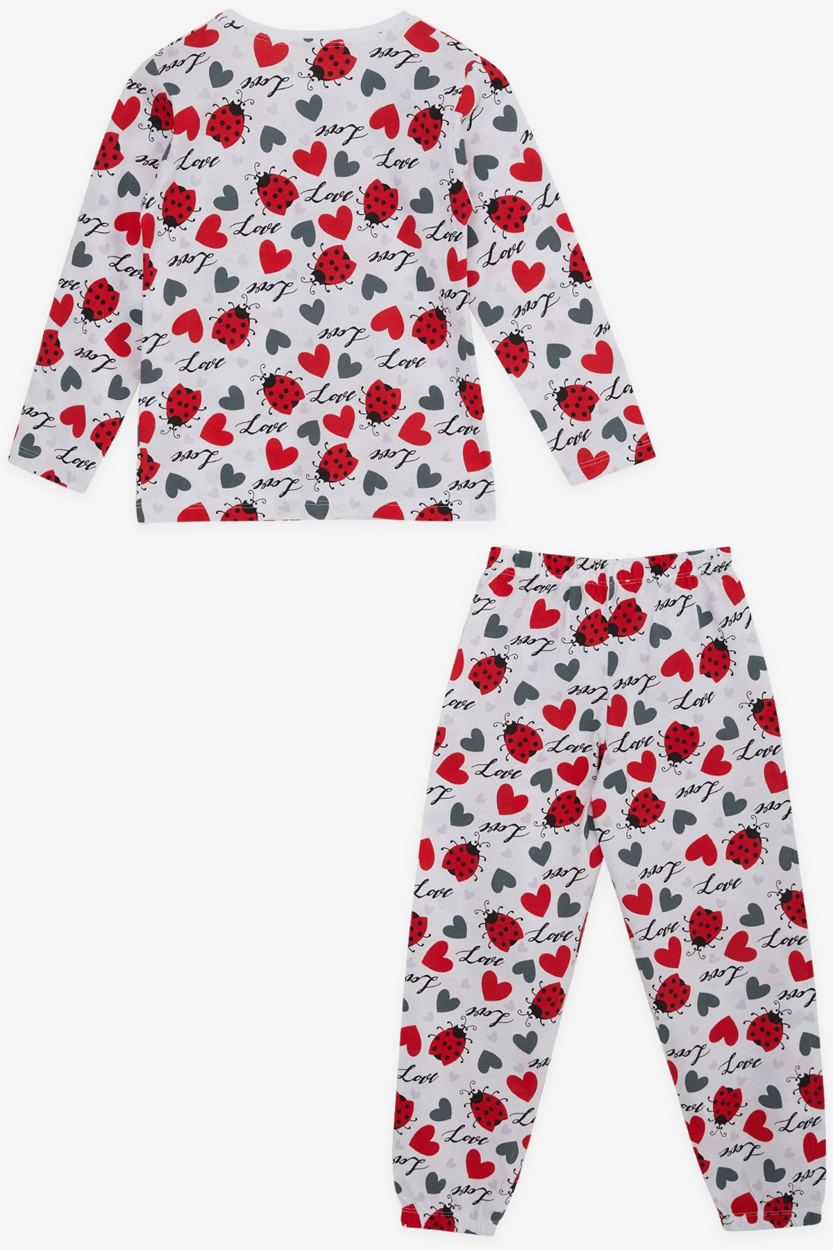 Kız Çocuk Pijama Takımı Uğur Böceği Desenli Beyaz 5-6 Yaş - Eğlenceli Kız  Çocuk Pijamaları| Breeze