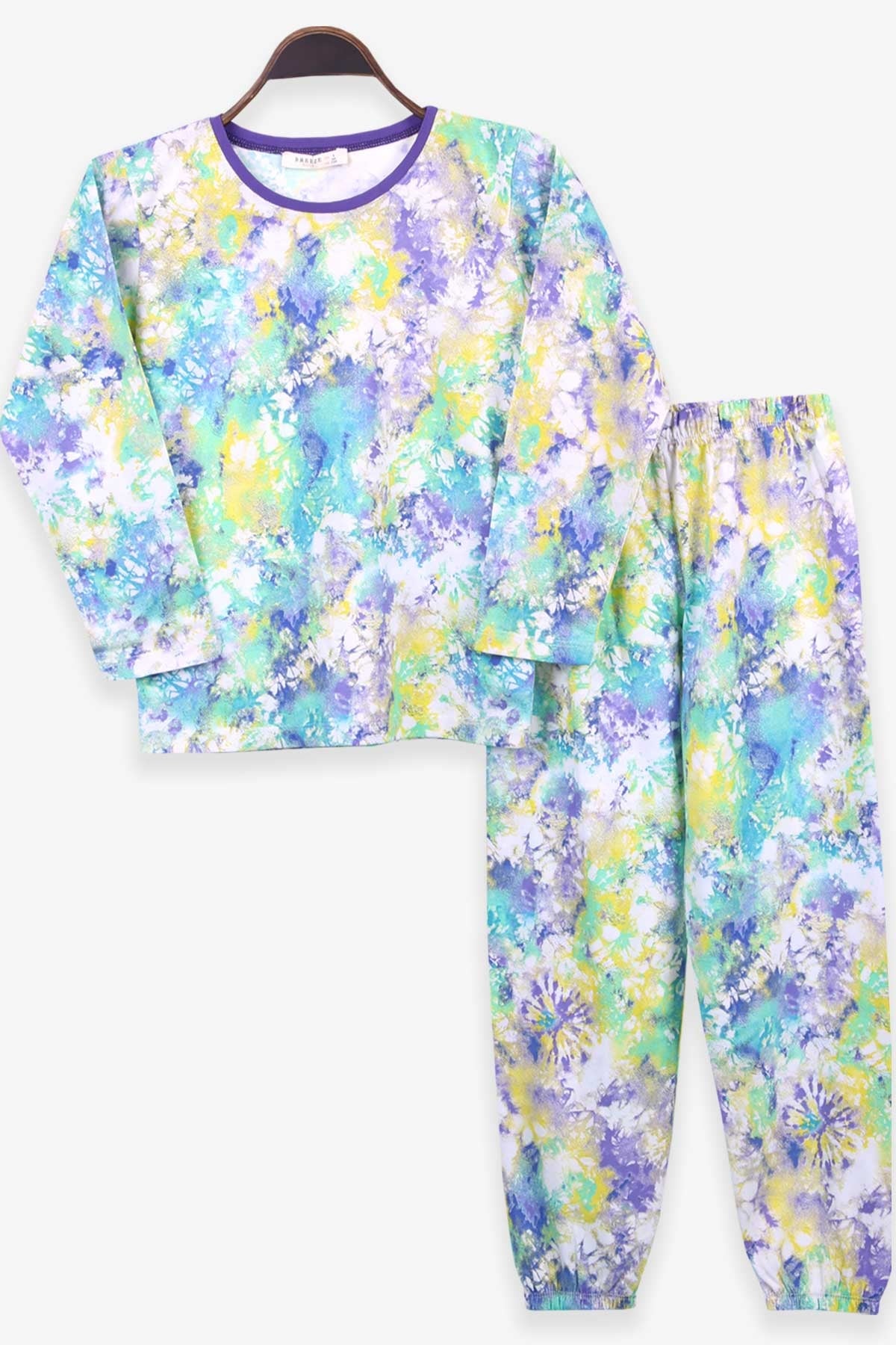 Breeze Kız Çocuk Pijama Takımıı Batik Desenli Karışık Renk (9-12 Yaş)