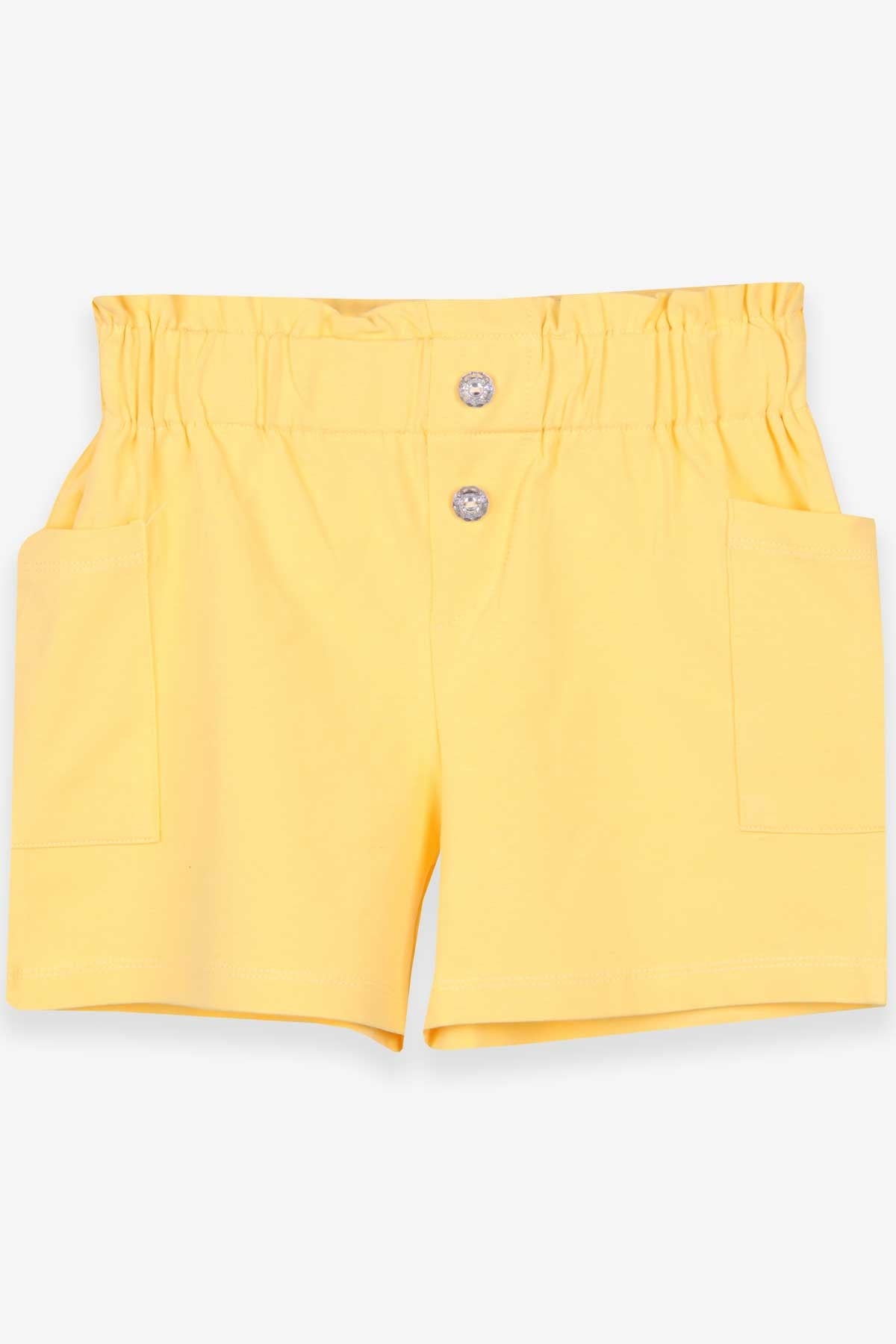 Breeze Kız Çocuk Şort Basic Cepli Sarı (8-12 Yaş)