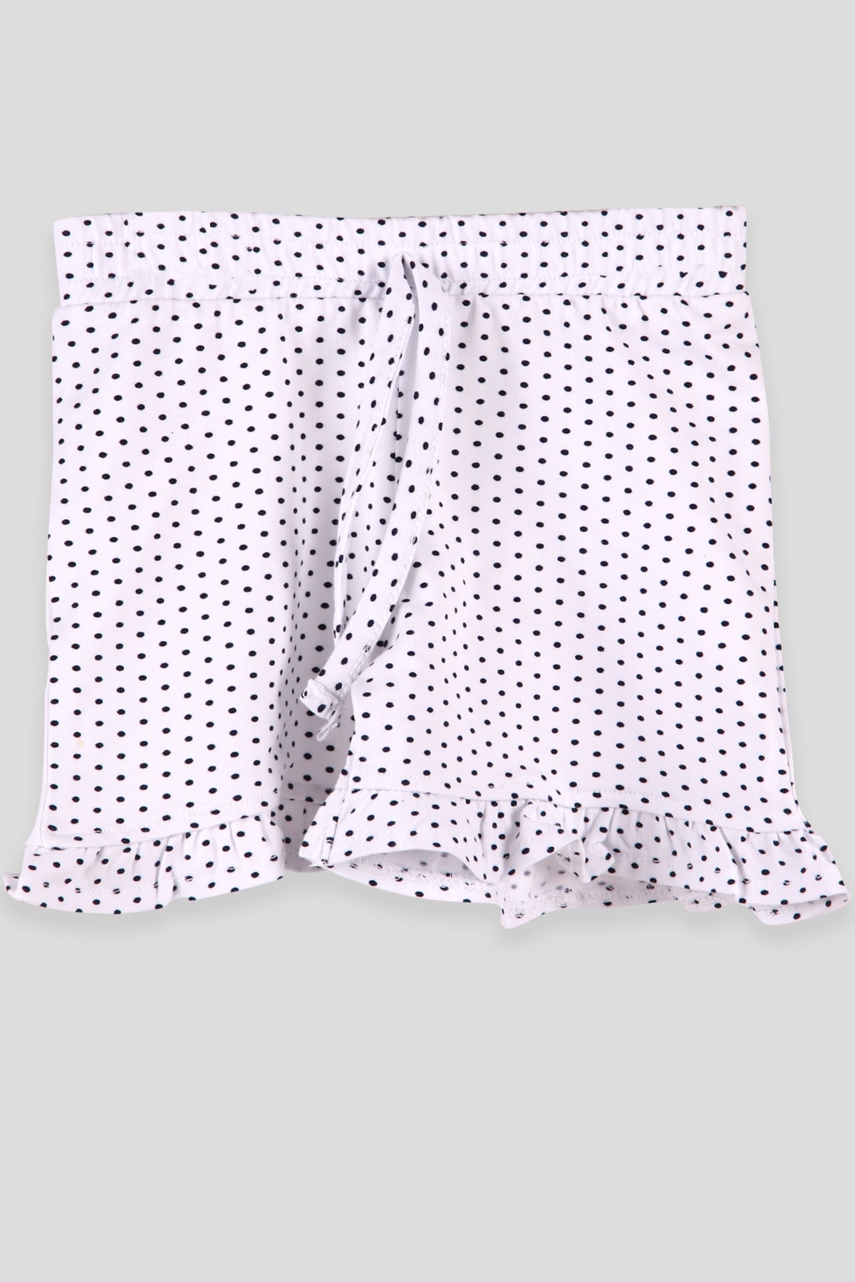 Breeze Kız Çocuk Şort Fırfırlı Puantiyeli Beyaz (1.5-5  Yaş)