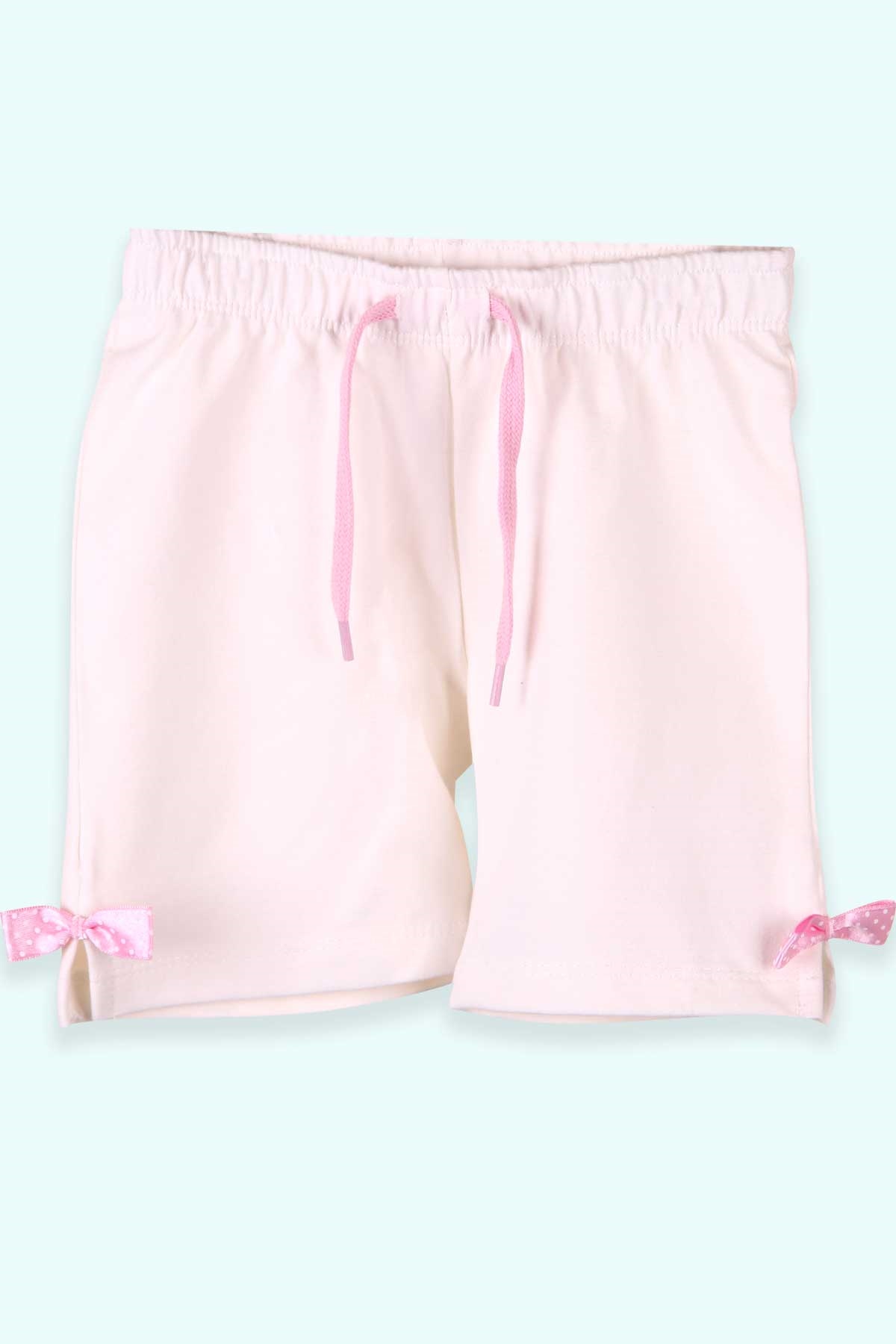 Breeze Kız Çocuk Şort Fiyonklu Ekru (5-10 Yaş)