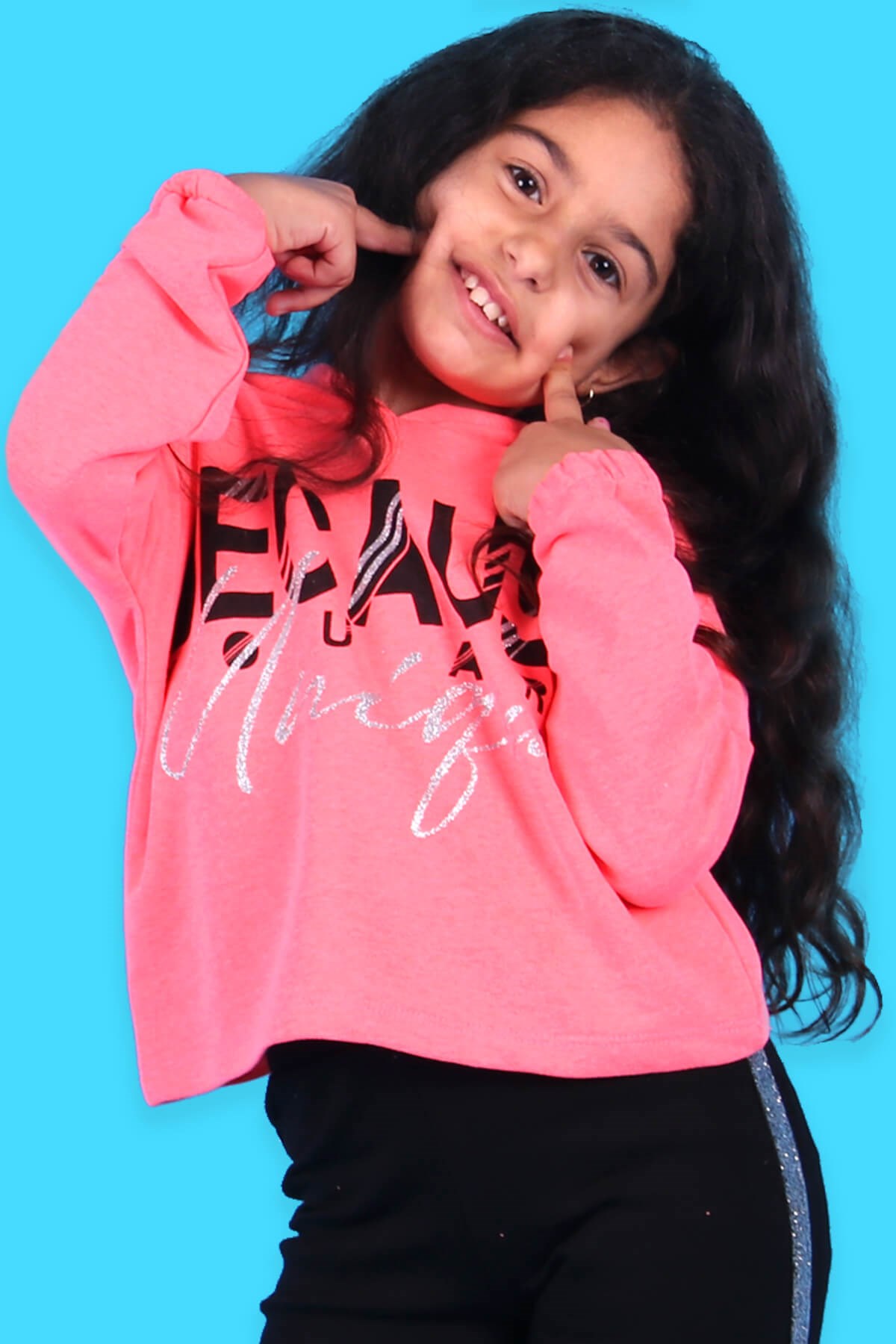 Breeze Kız Çocuk Sweat Göbek Üstü Kapüşonlu Mercan (8-14 Yaş)