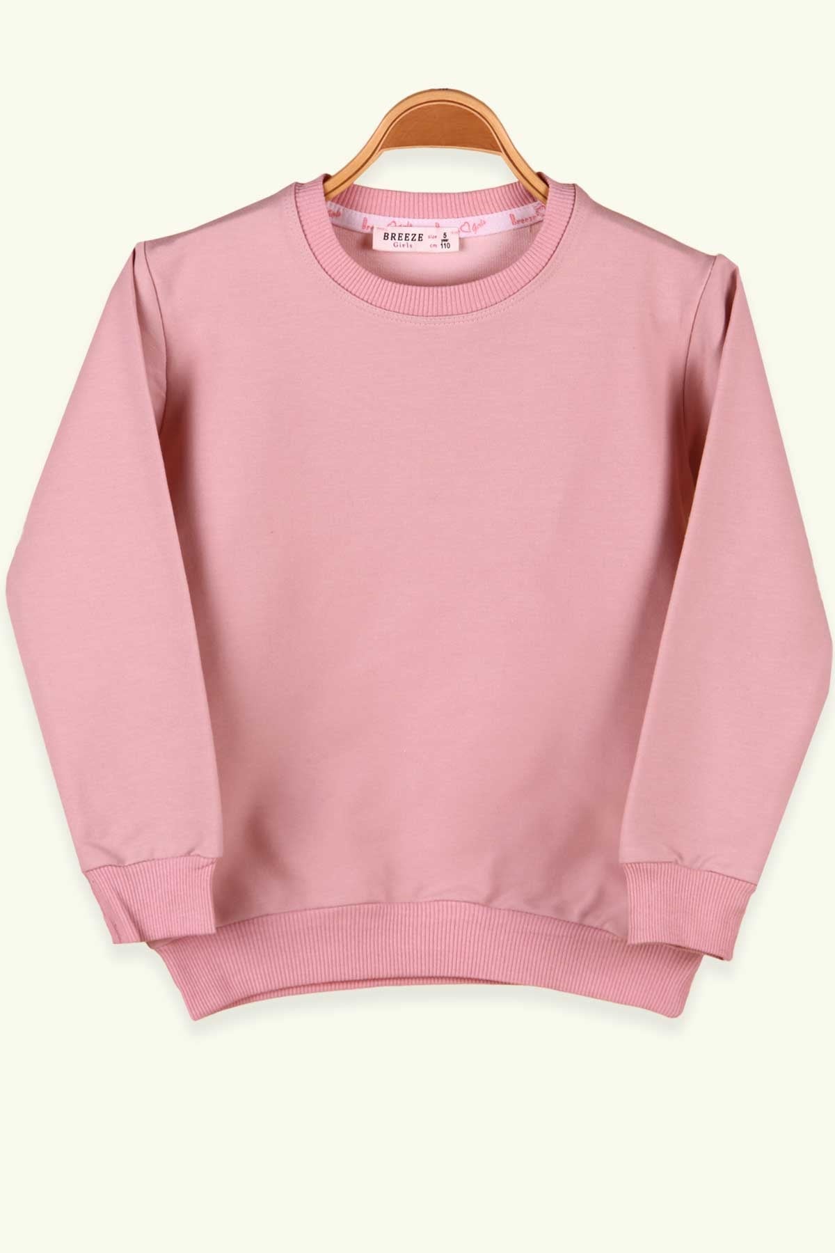 Breeze Kız Çocuk Sweatshirt Basic Pudra (5-9 Yaş)