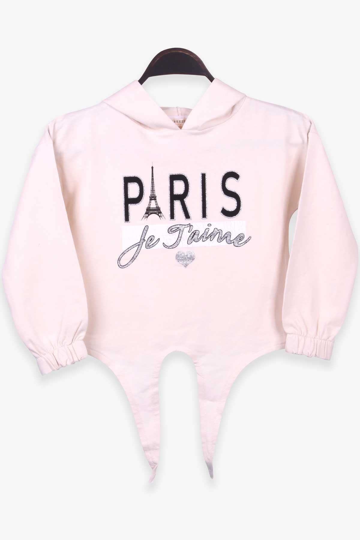 Breeze Kız Çocuk Sweatshirt Baskılı Kapüşonlu Krem (5-10 Yaş)