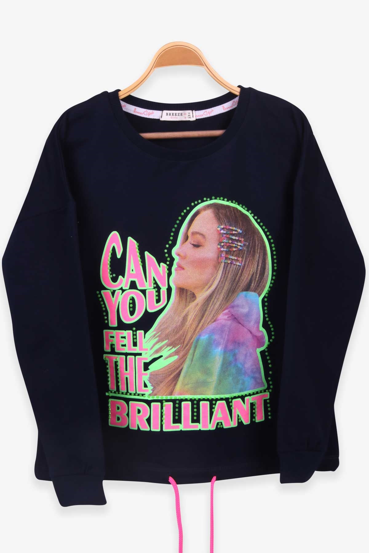 Breeze Kız Çocuk Sweatshirt Baskılı Lacivert (10-14 Yaş)