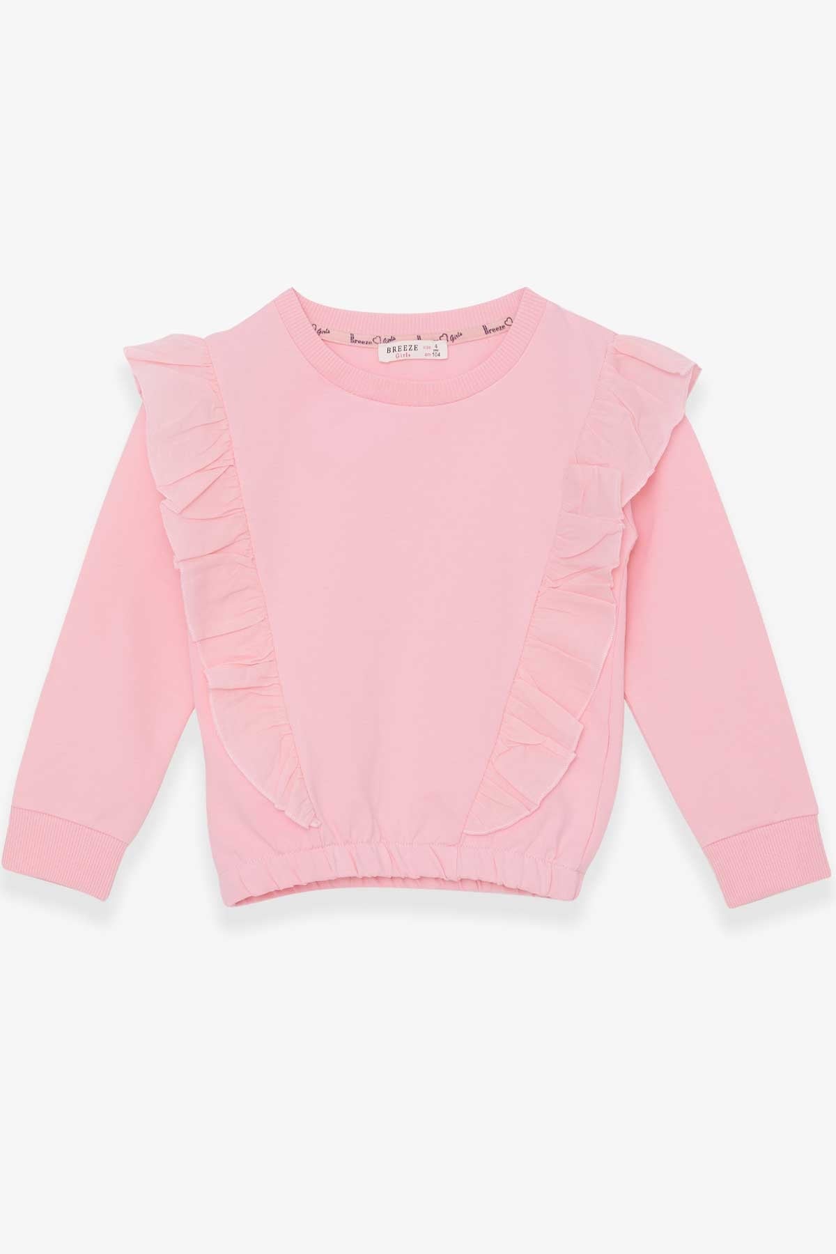 Breeze Kız Çocuk Sweatshirt Beli Lastikli Pudra (4-8 Yaş)