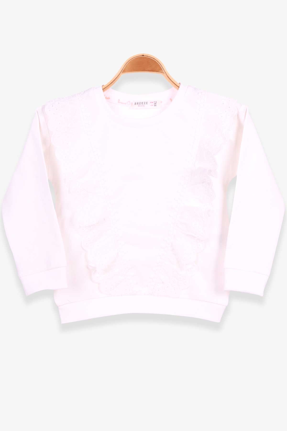 Breeze Kız Çocuk Sweatshirt Güpürlü Ekru (1.5-5 Yaş)