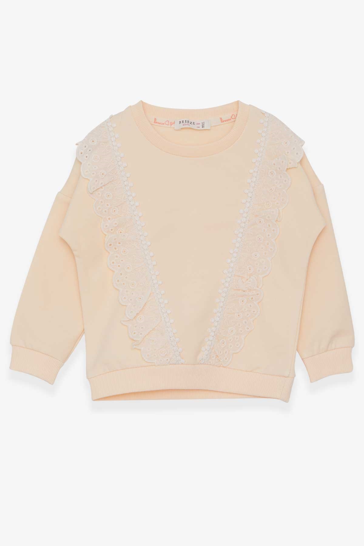 Breeze Kız Çocuk Sweatshirt Güpürlü Krem (1.5-5 Yaş)