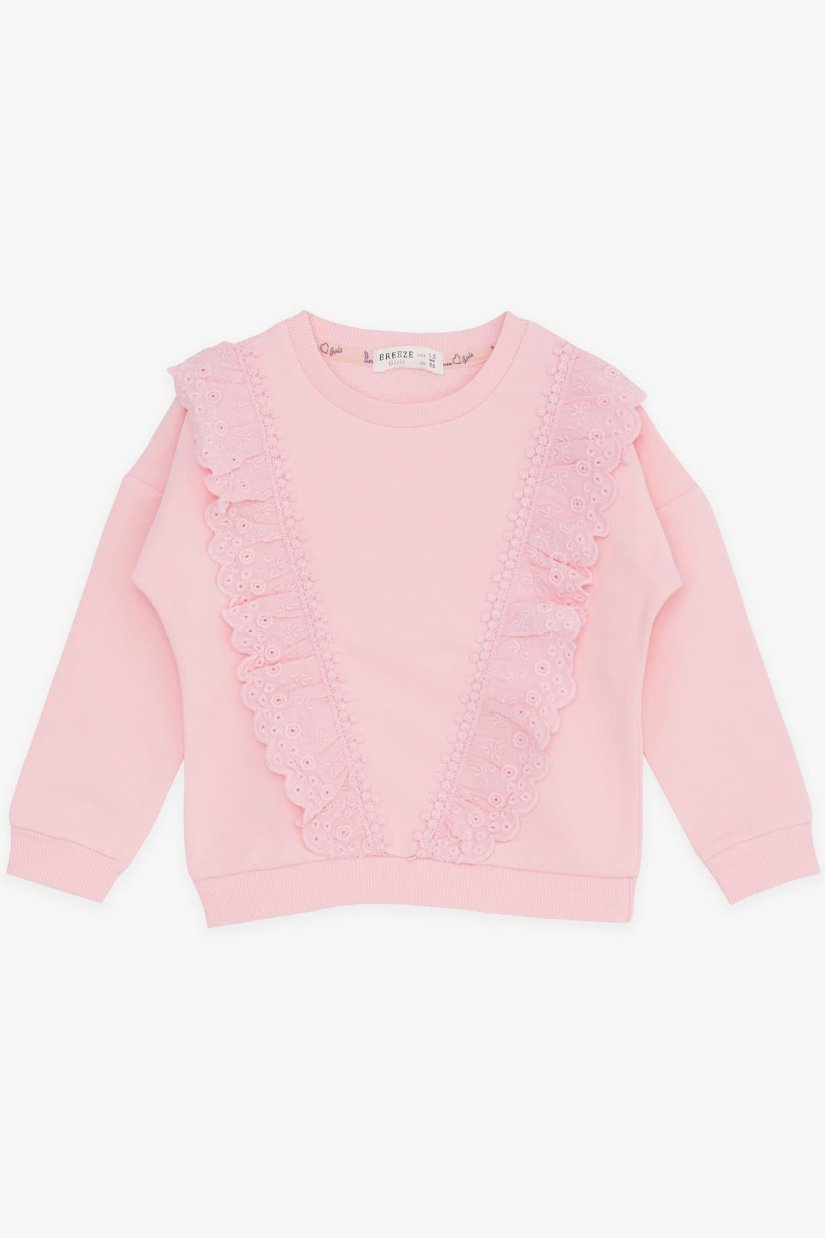 Breeze Kız Çocuk Sweatshirt Güpürlü Pembe (1.5-5 Yaş)