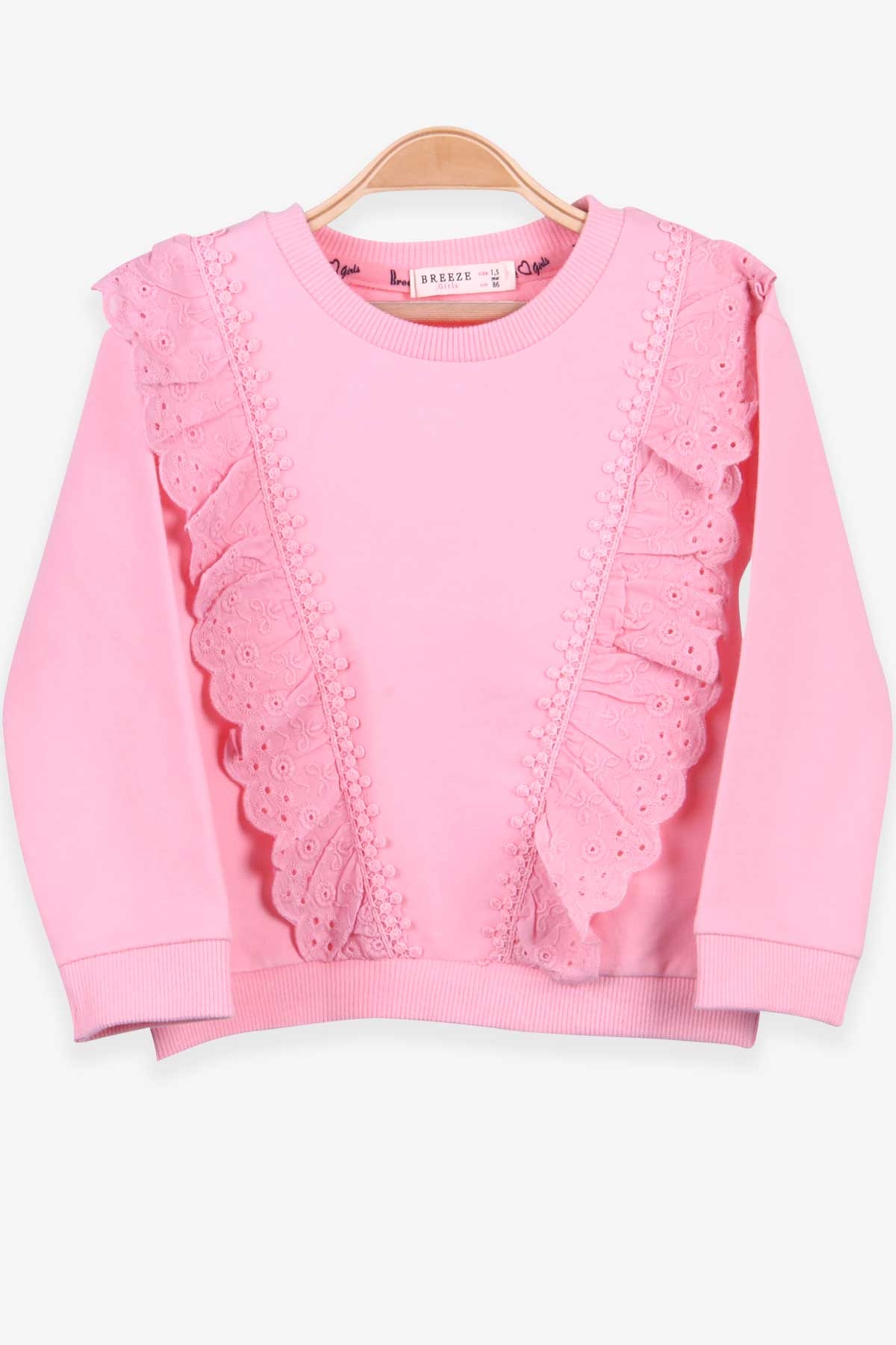 Breeze Kız Çocuk Sweatshirt Güpürlü Pudra (1.5-5 Yaş)