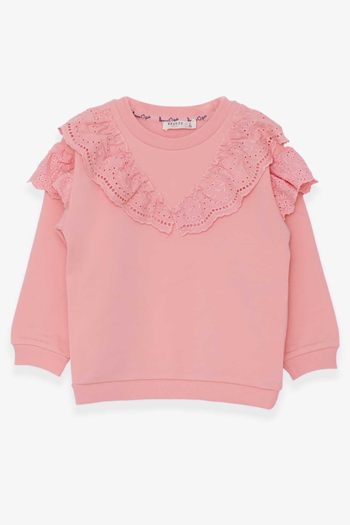 Breeze Kız Çocuk Sweatshirt Güpürlü Somon (4-8 Yaş)
