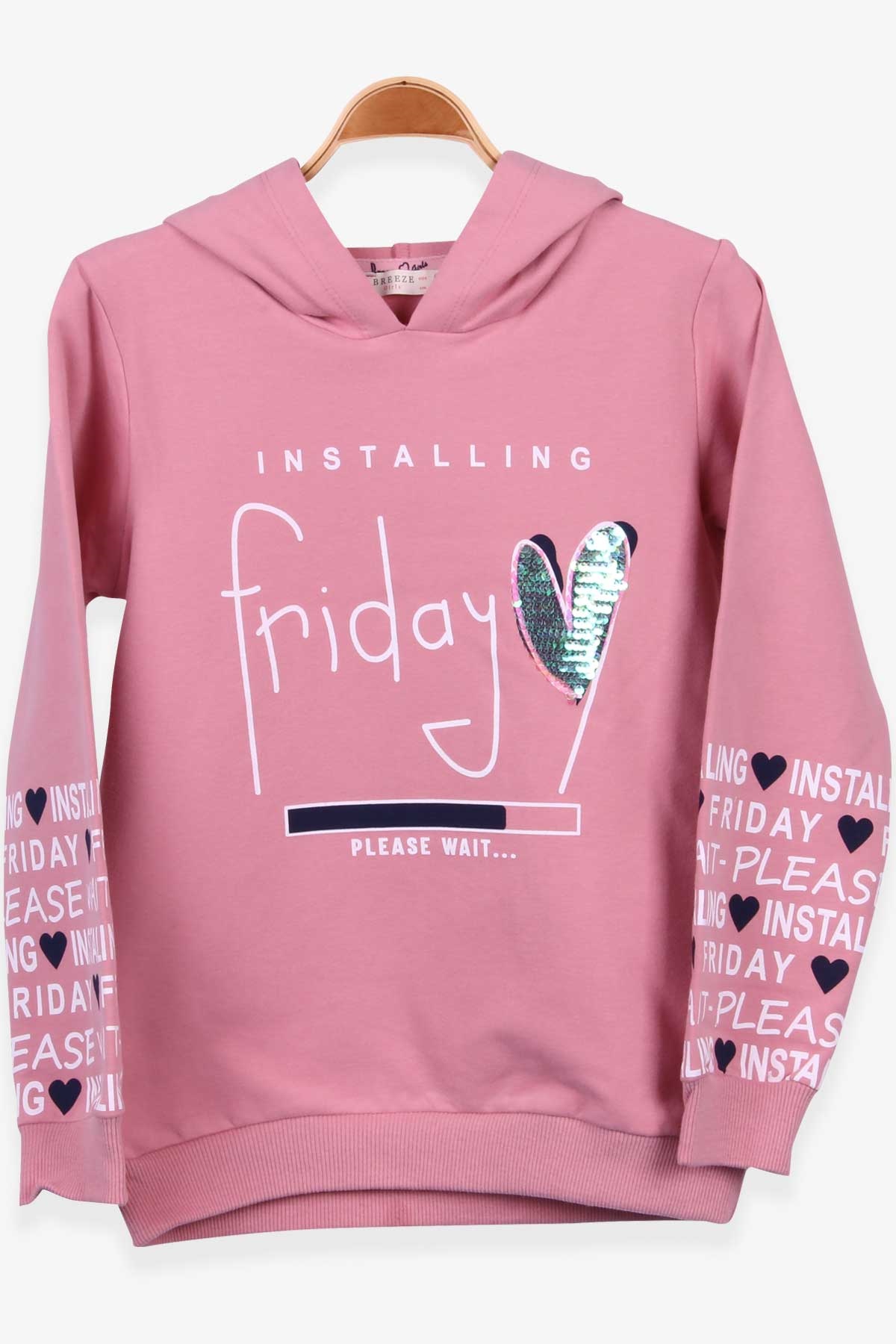 Breeze Kız Çocuk Sweatshirt Kapüşonlu Gülkurusu (6-12 Yaş)