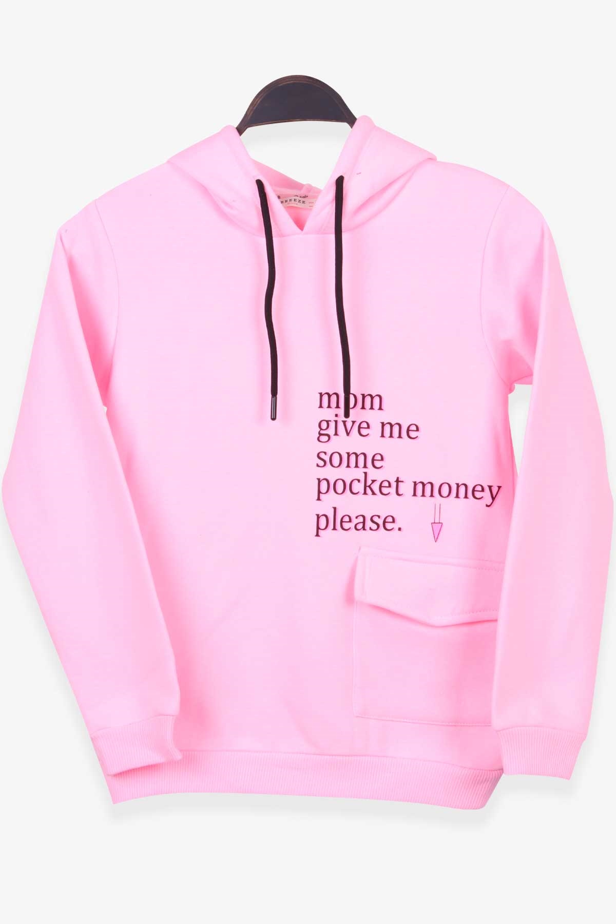 Breeze Kız Çocuk Sweatshirt Kapüşonlu Neon Pembe (10-14 Yaş)