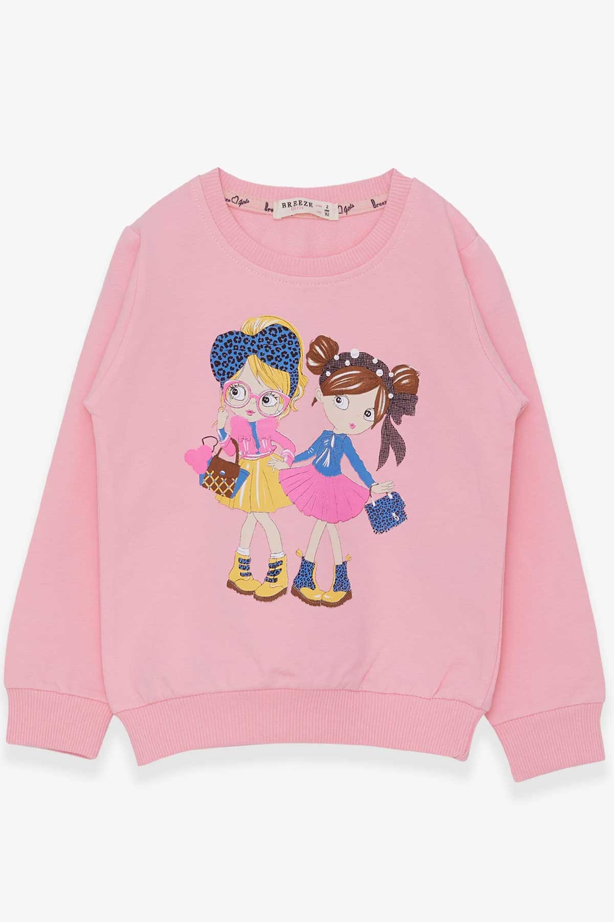 Breeze Kız Çocuk Sweatshirt Kız Baskılı Pudra (2-6 Yaş)