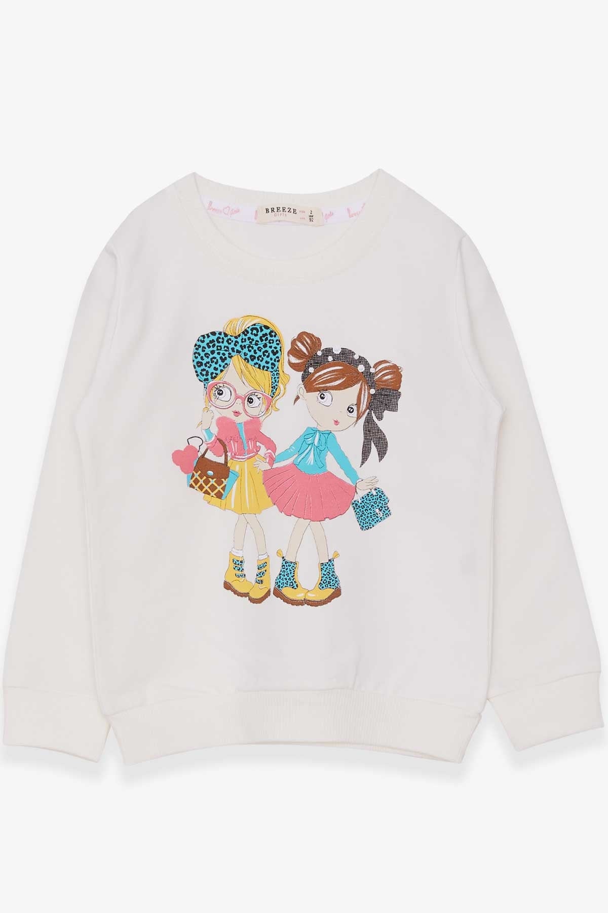 Breeze Kız Çocuk Sweatshirt Kız Baskılı Ekru (2-6 Yaş)