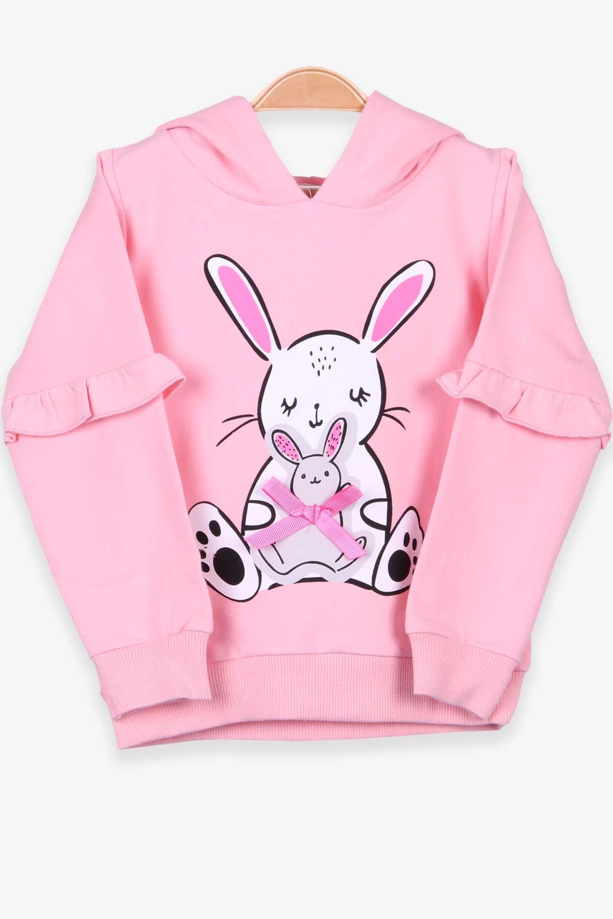 Breeze Kız Çocuk Sweatshirt Tavşan Baskılı Pudra (1.5-5 Yaş)