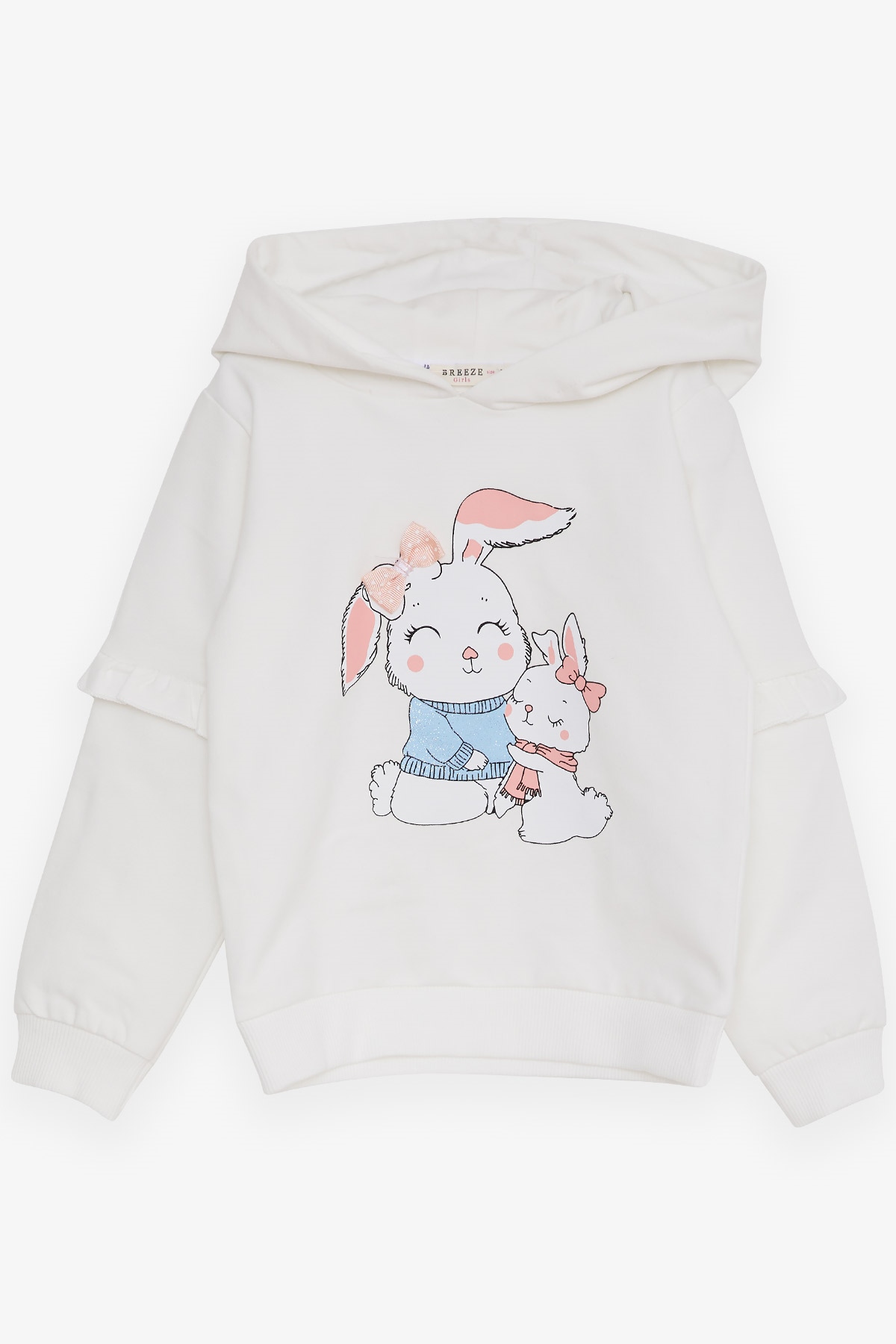 Breeze Kız Çocuk Sweatshirt Tavşancık Baskılı Ekru (1.5-5 Yaş)