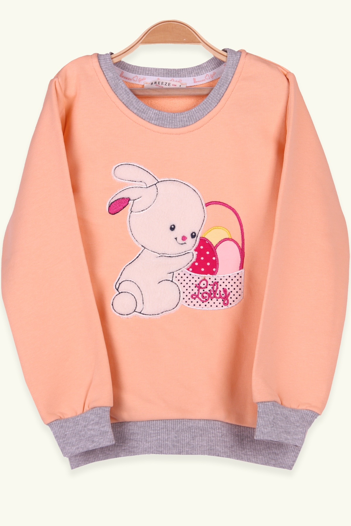 Breeze Kız Çocuk Sweatshirt Tavşanlı Turuncu (1.5-5 Yaş)