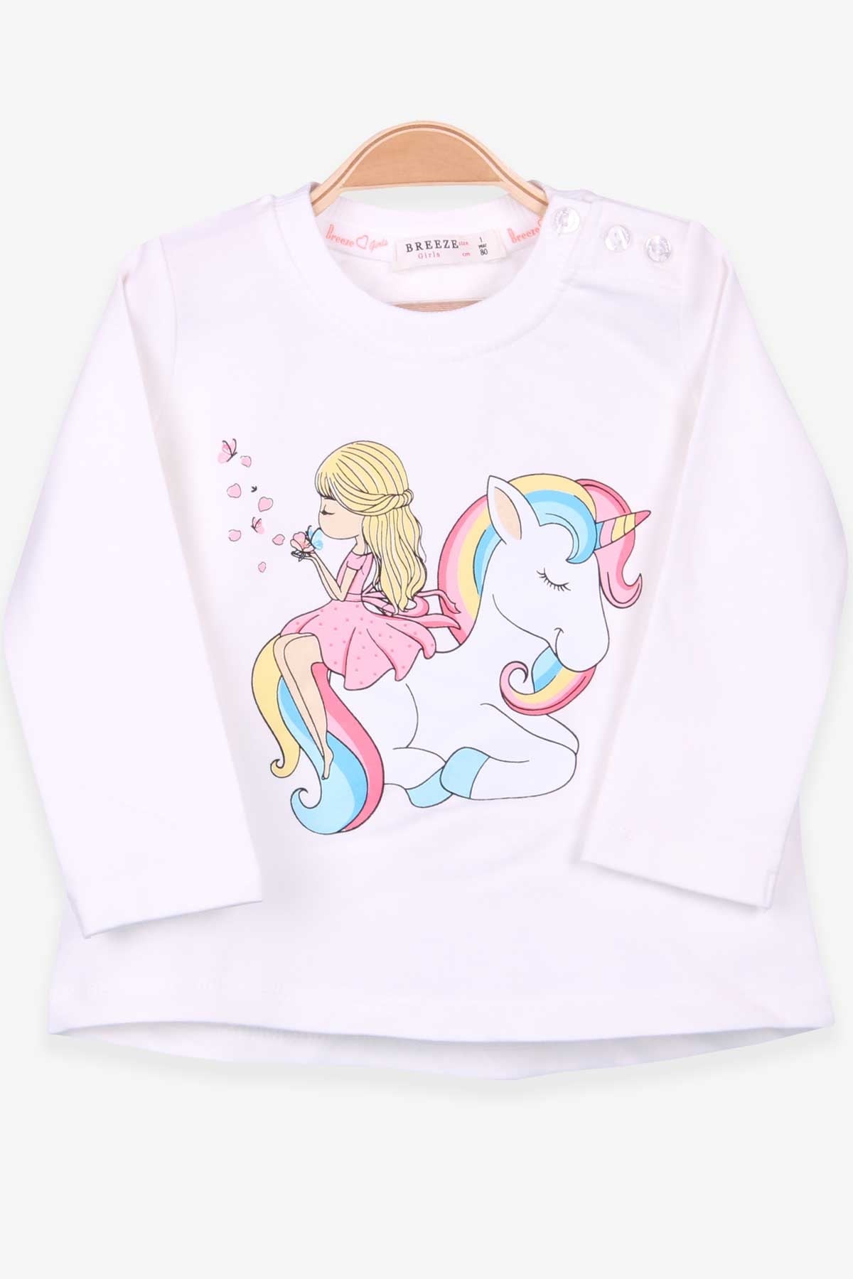 Breeze Kız Çocuk Sweatshirt Unicorn Ekru (1-4 Yaş)