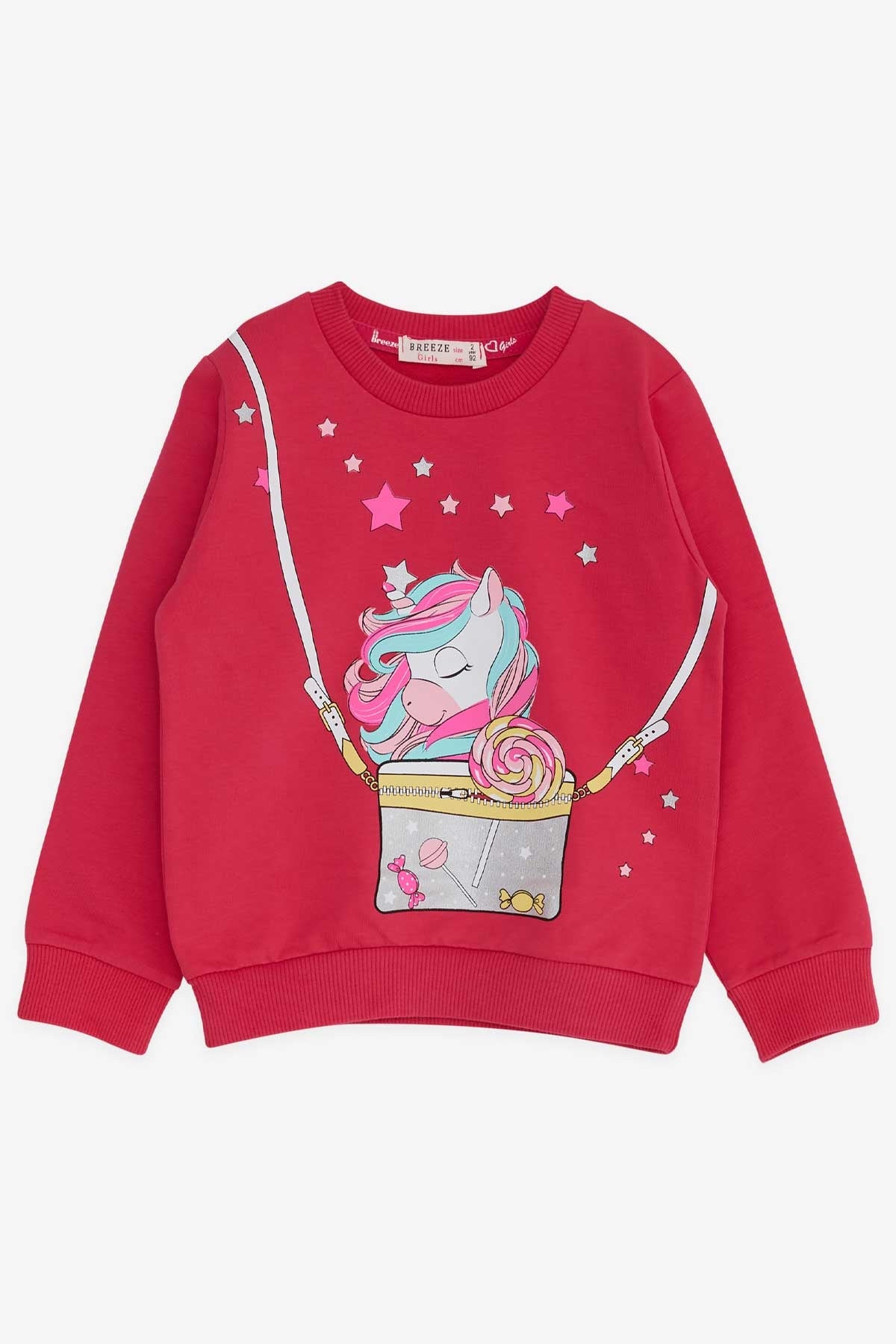 Breeze Kız Çocuk Sweatshirt Unicorn Fuşya (2-6 Yaş)