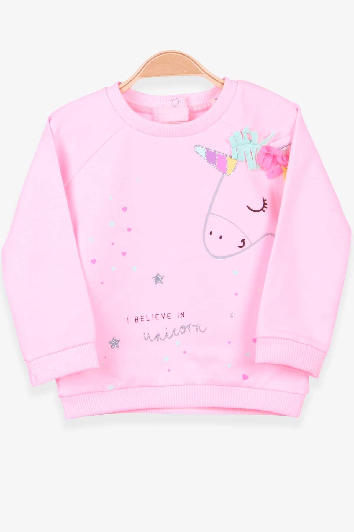 Breeze Kız Çocuk Sweatshirt Unicorn Pudra (1.5-5 Yaş)