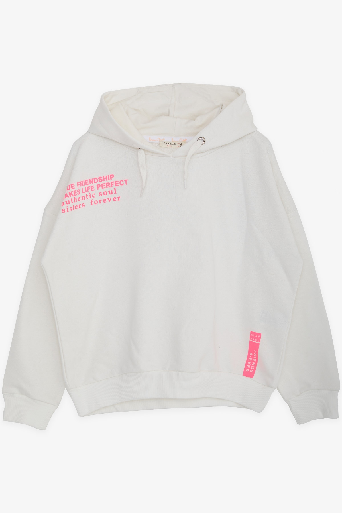 Breeze Kız Çocuk Sweatshirt Yazı Baskılı Ekru (9-14 Yaş)