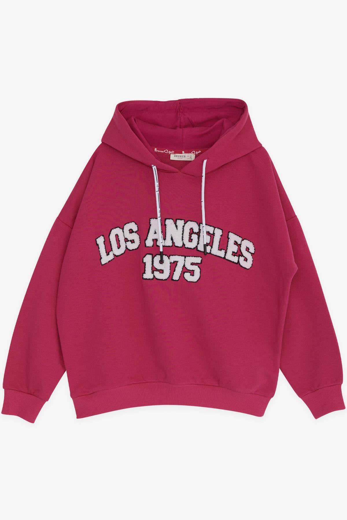 Breeze Kız Çocuk Sweatshirt Yazı Nakışlı Fuşya (9-14 Yaş)