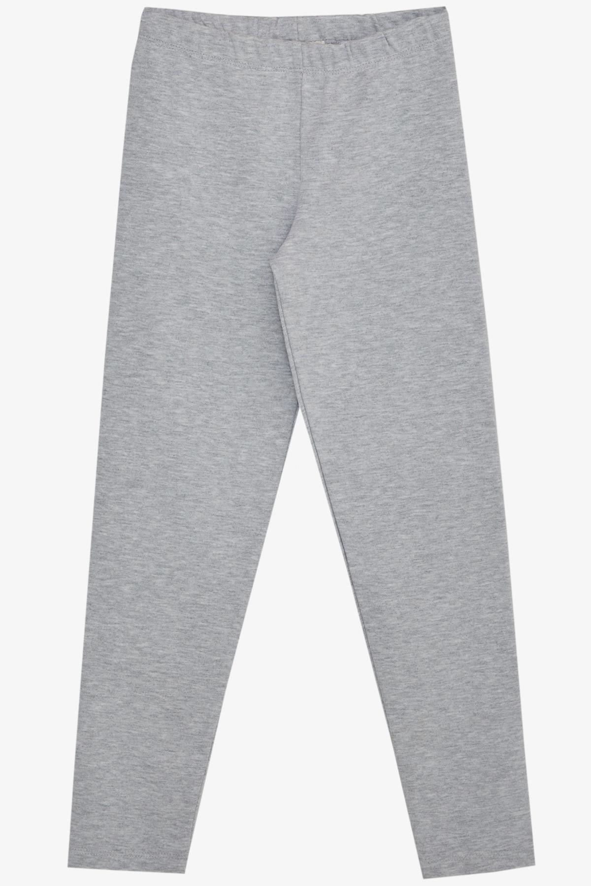 Breeze Kız Çocuk Tayt Basic Açık Gri Melanj (4-8 Yaş)
