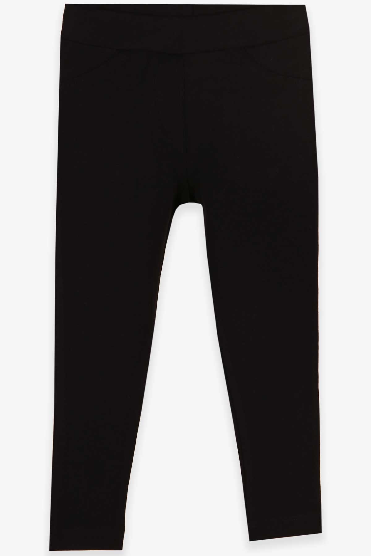 Breeze Kız Çocuk Tayt Basic Arkası Cepli Siyah (3-7 Yaş)