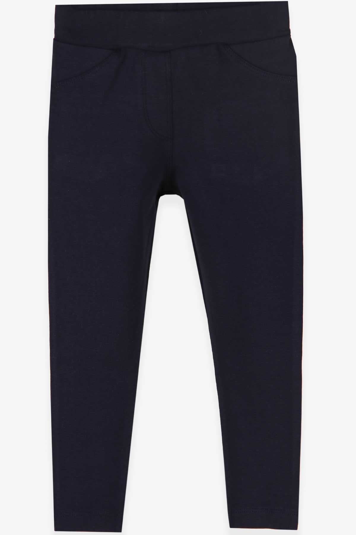 Breeze Kız Çocuk Tayt Basic Arkası Cepli Lacivert (3-7 Yaş)