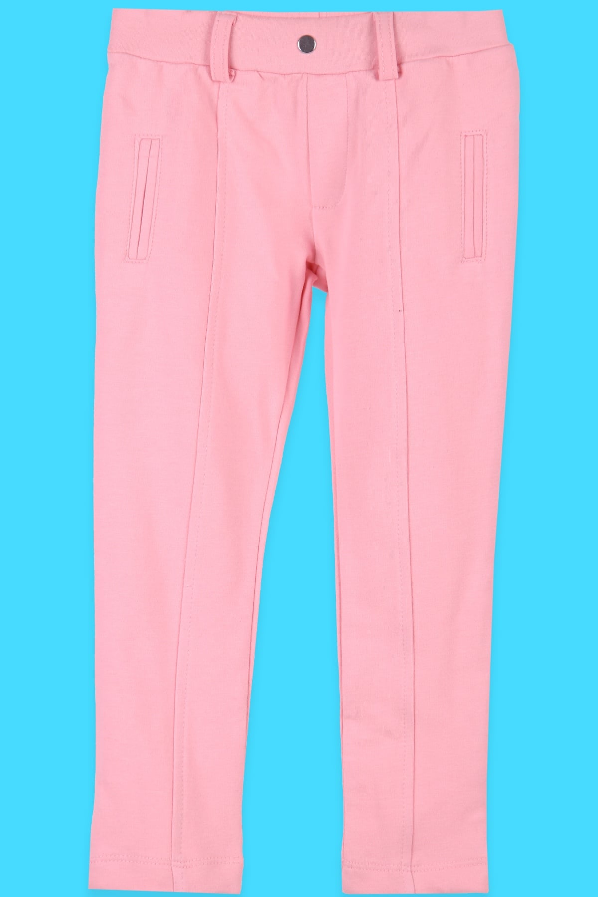 Breeze Kız Çocuk Tayt Basic Cep Desenli Pudra (4-8 Yaş)