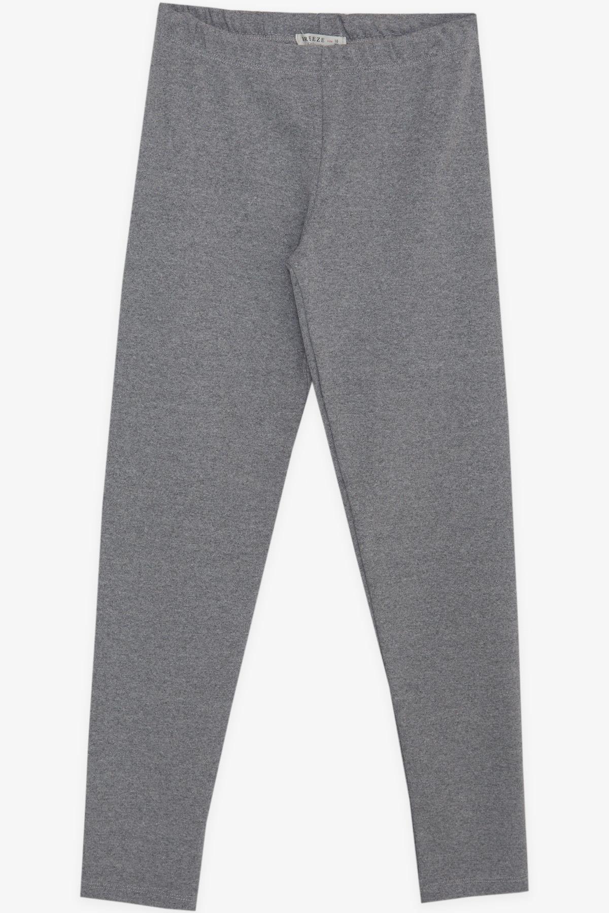 Breeze Kız Çocuk Tayt Basic Gri Melanj (9-14 Yaş)