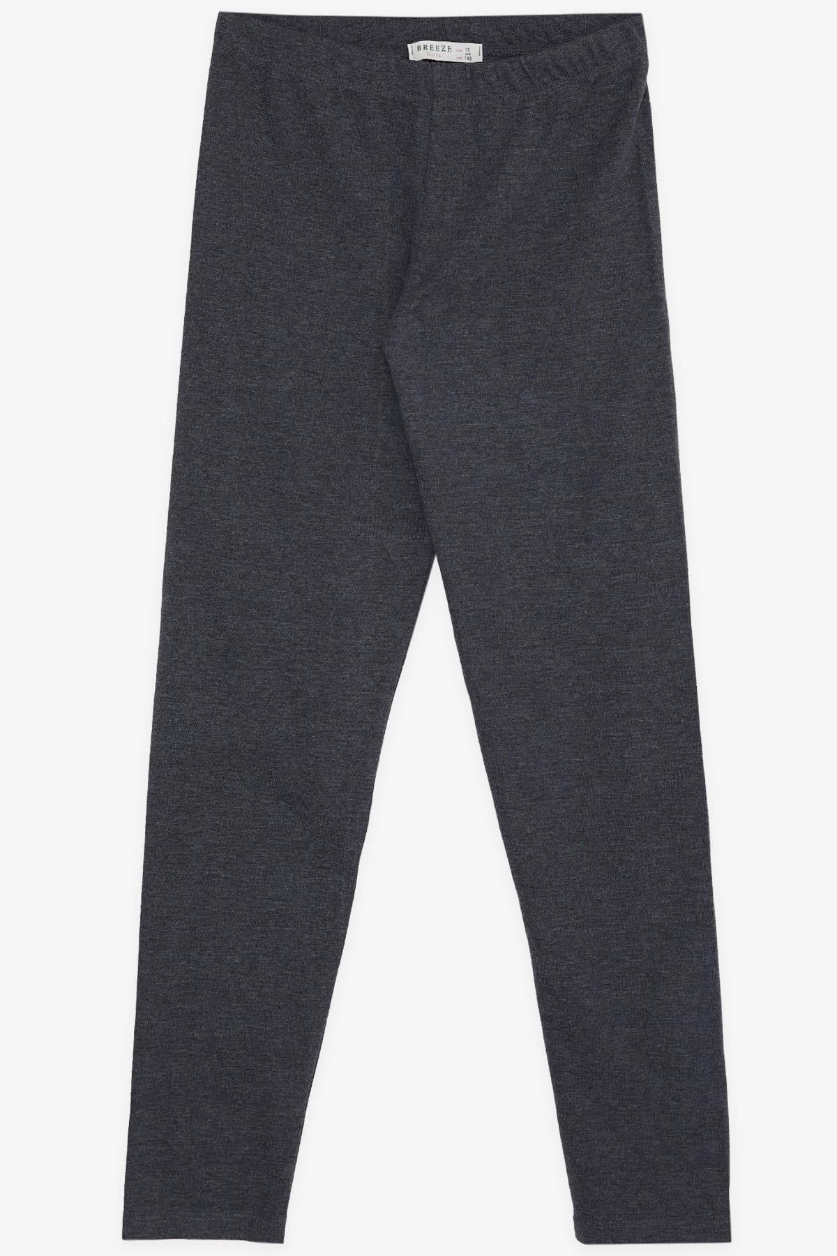 Breeze Kız Çocuk Tayt Basic Koyu Gri Melanj (9-14 Yaş)