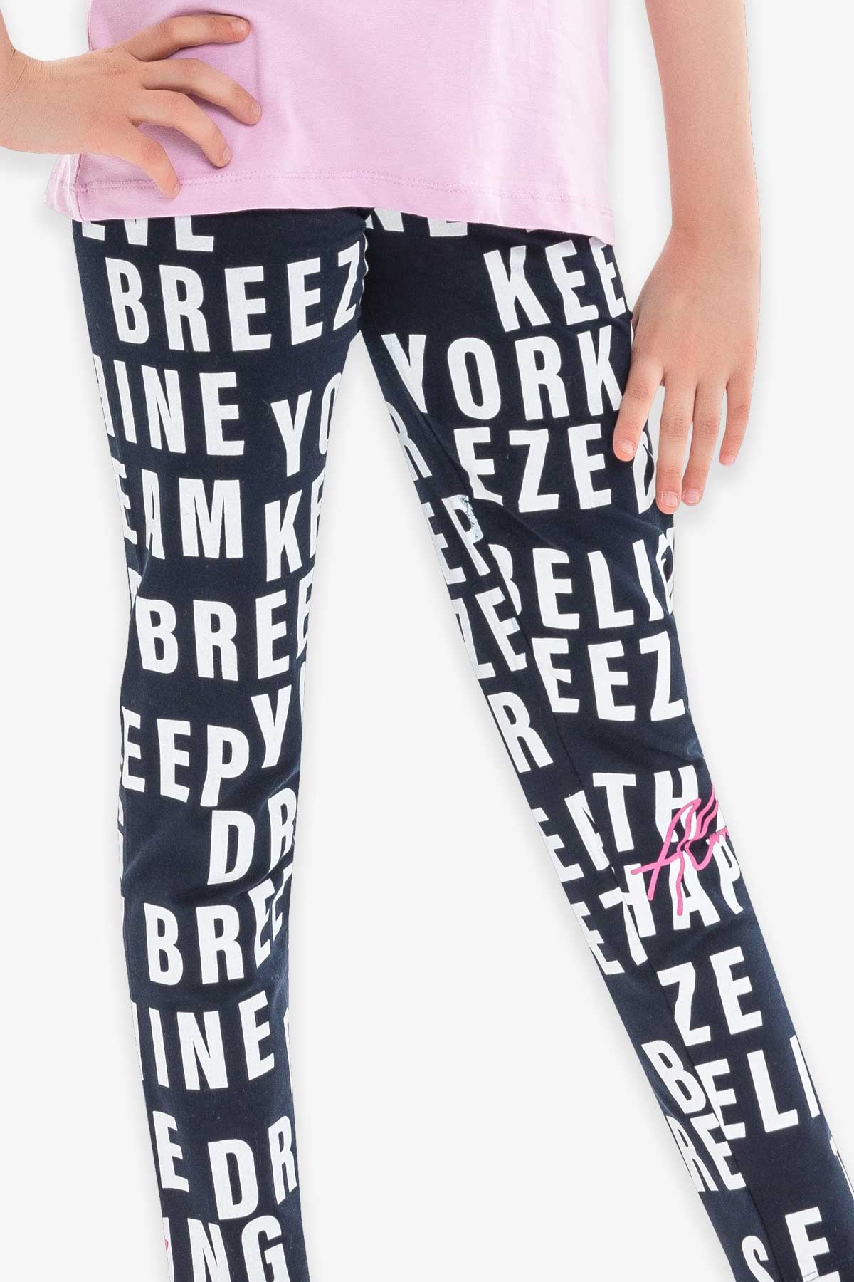 Breeze Kız Çocuk Tayt Baskılı Breeze Lacivert (9-14 Yaş)