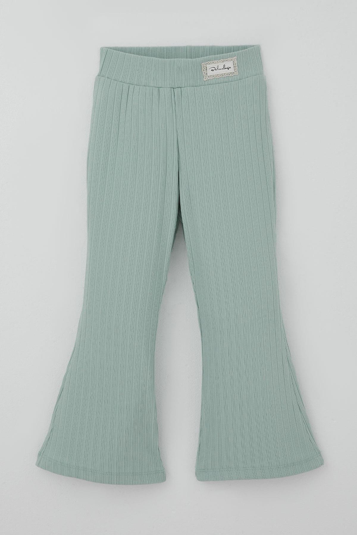 Breeze Kız Çocuk Tayt Bel Kısmı Arma Aksesuar Detaylı Su Yeşili (3-7 Yaş)