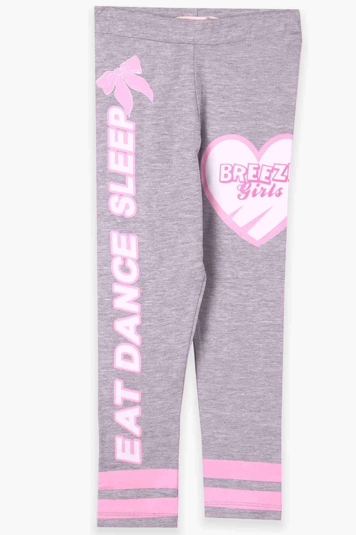 Breeze Kız Çocuk Tayt Breeze Baskılı Açık Gri (5-10 Yaş)