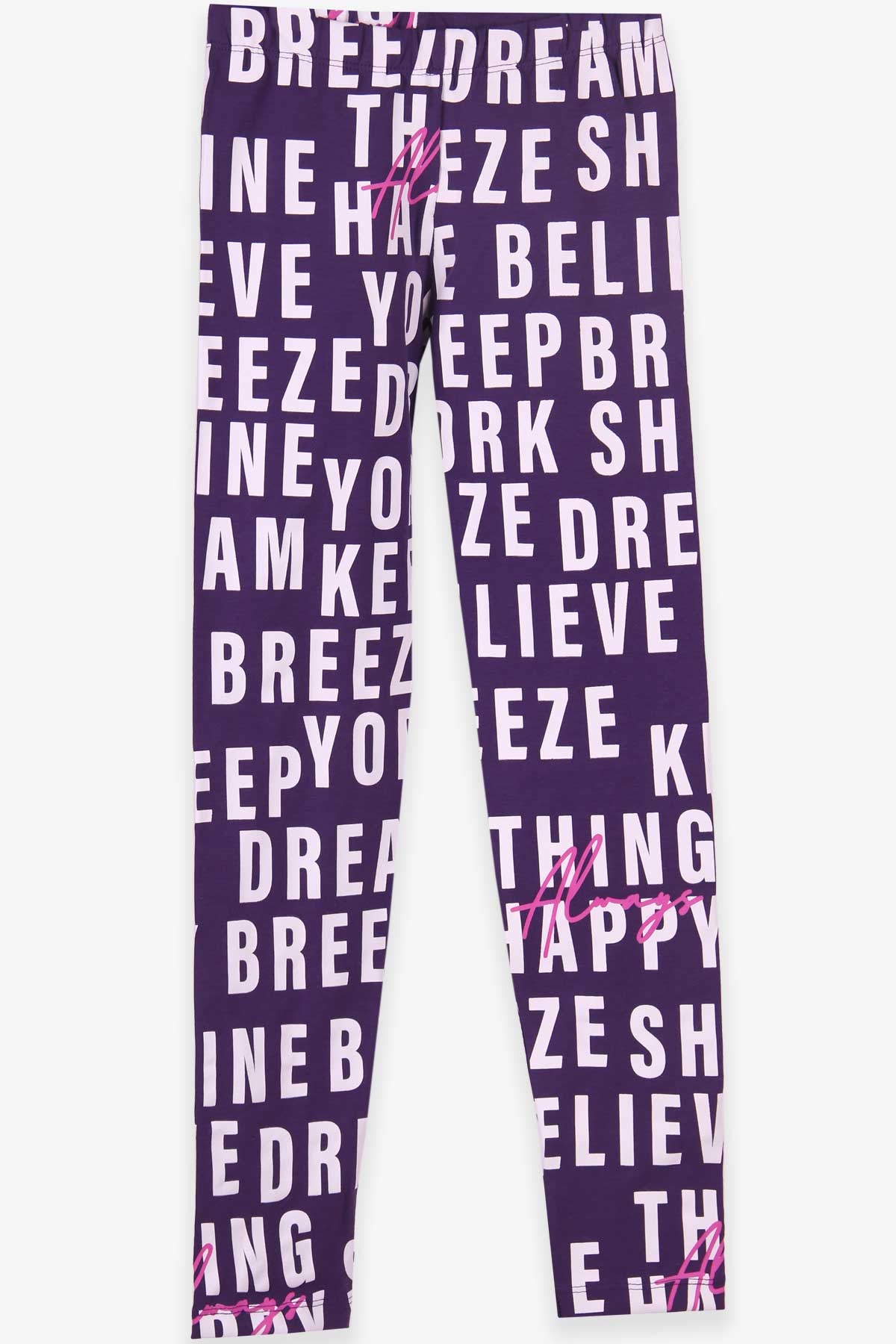 Breeze Kiz Çocuk Tayt Breeze Baskili Lila (9-14 Yaş)